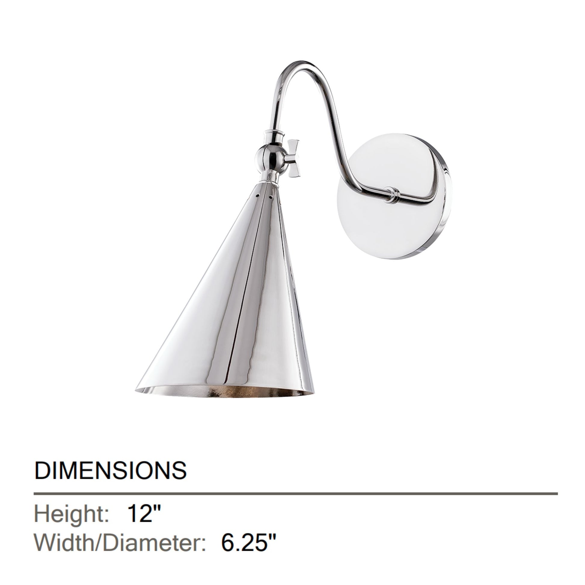 Mitzi - Lupe 12 in. Armed Sconce Polished Nickel finish | Bees Lighting