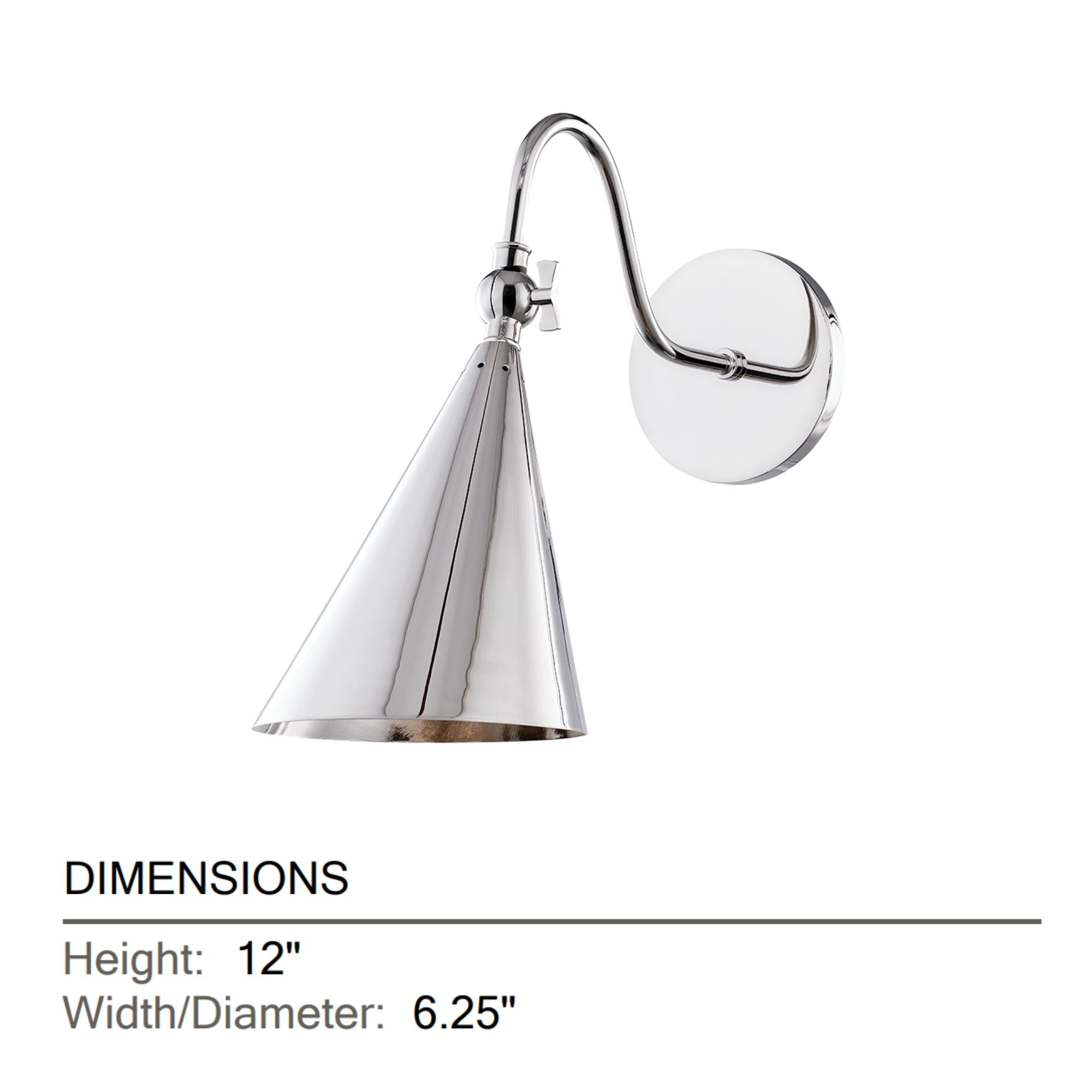 Mitzi - Lupe 12 in. Armed Sconce Polished Nickel finish | Bees Lighting