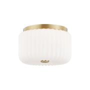 Lydia 10" 2-Light Flush Mount, Aged Brass Finish