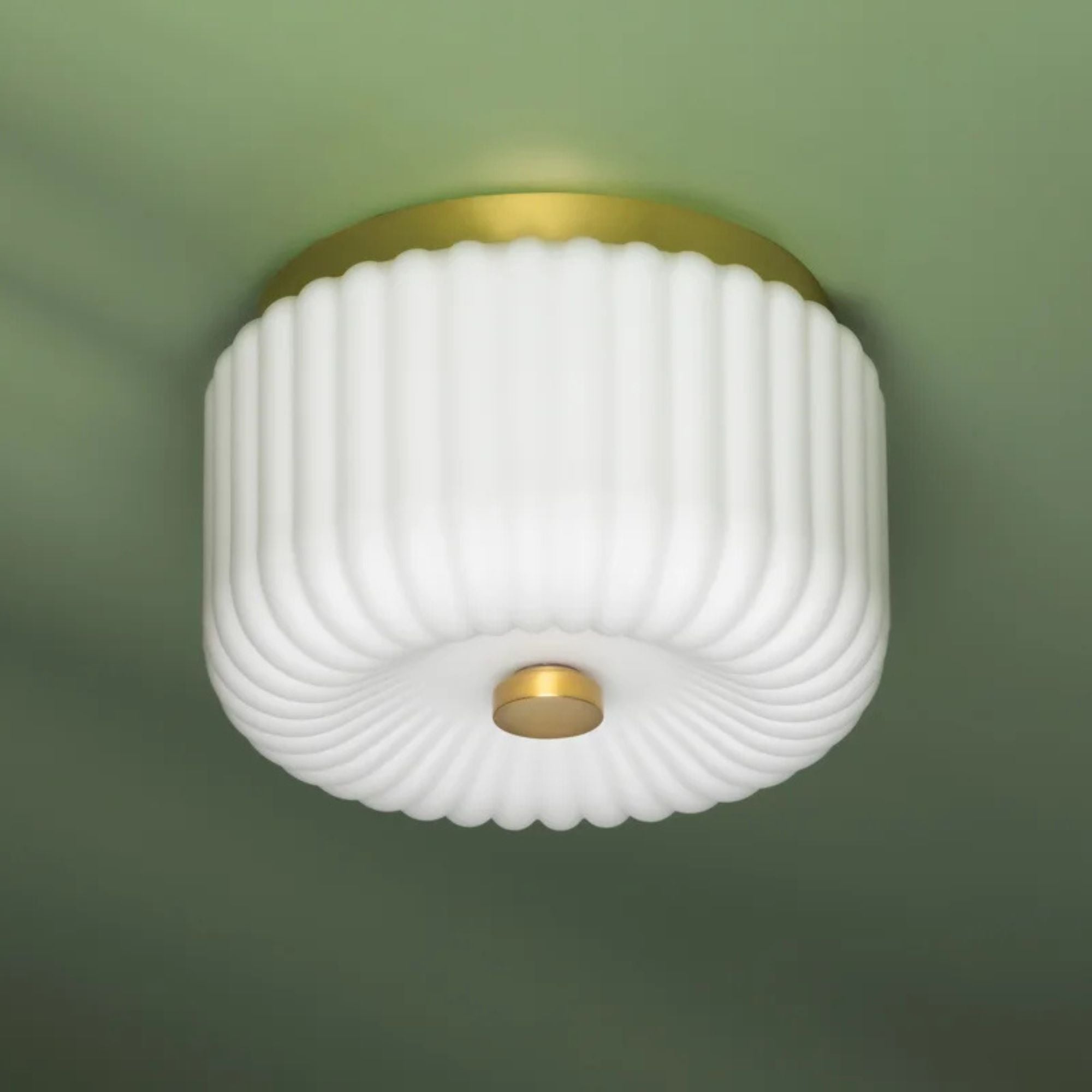 Mitzi - Lydia 10" 2-Light Flush Mount, Aged Brass Finish | Bees Lighting