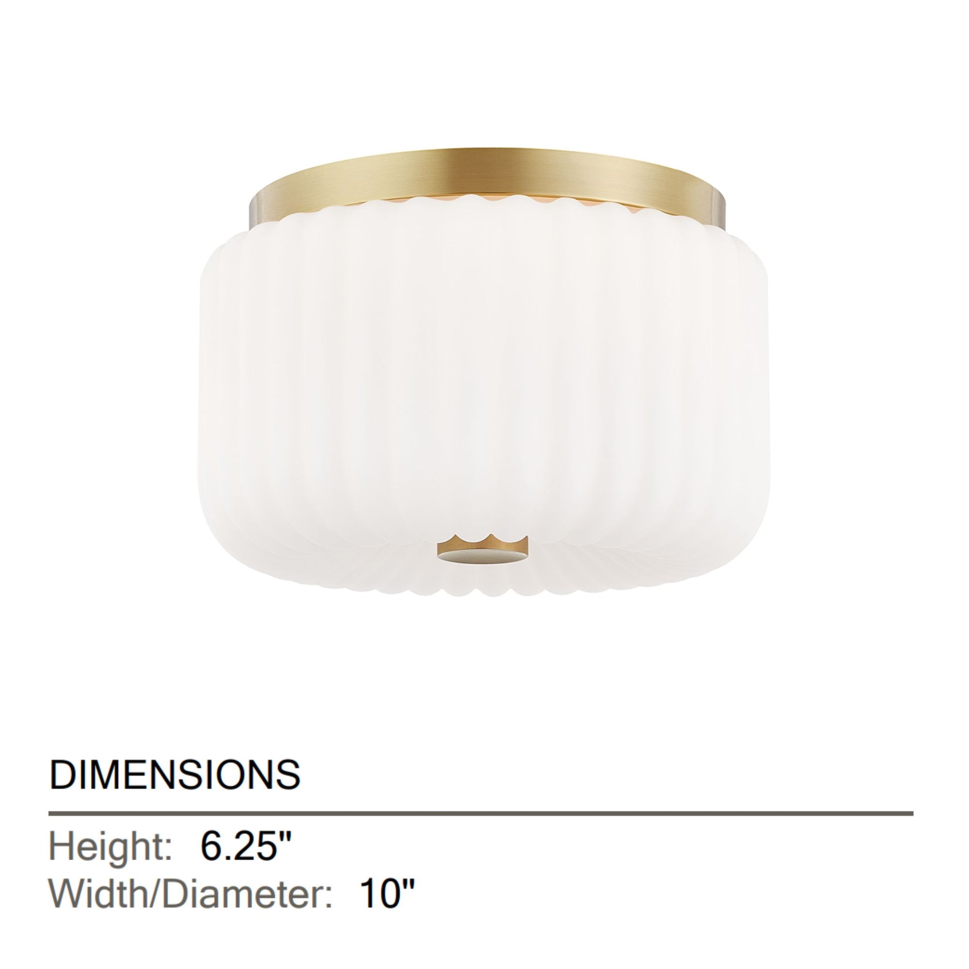 Mitzi - Lydia 10" 2-Light Flush Mount, Aged Brass Finish | Bees Lighting