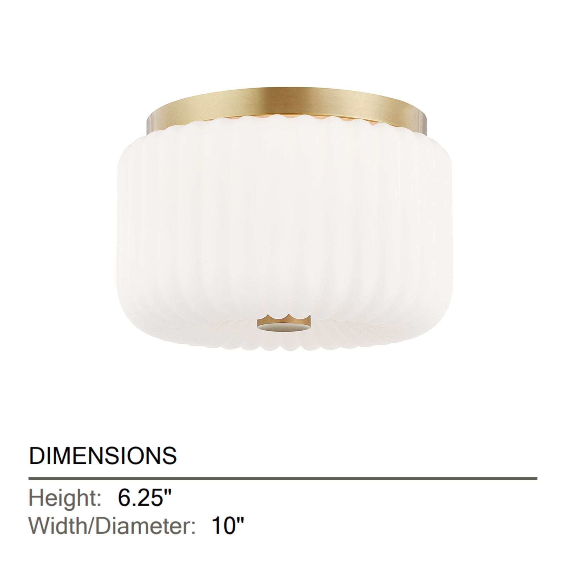 Mitzi - Lydia 10" 2-Light Flush Mount, Aged Brass Finish | Bees Lighting