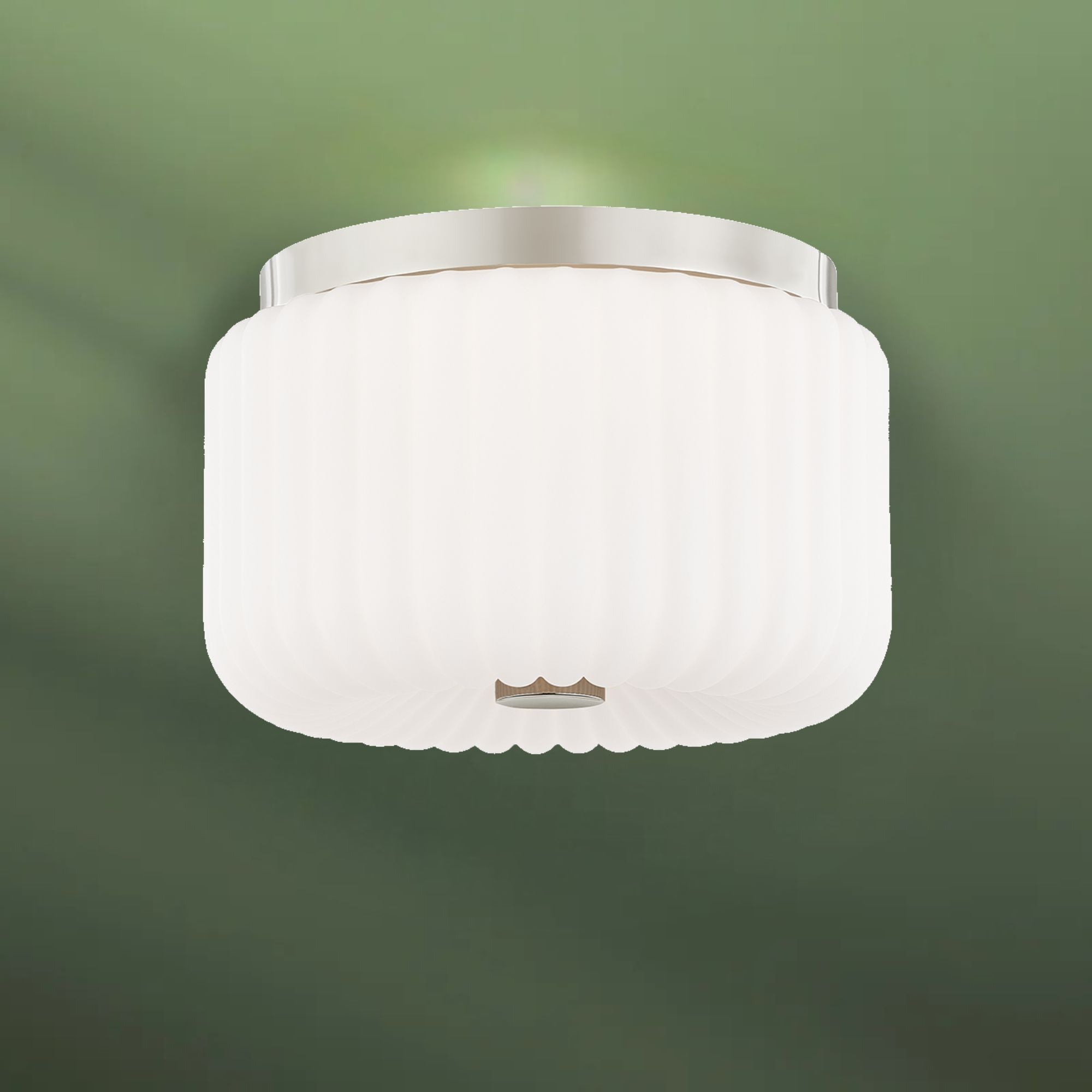 Lydia 10 in. 2 Lights Flush Mount Light Polished Nickel Finish