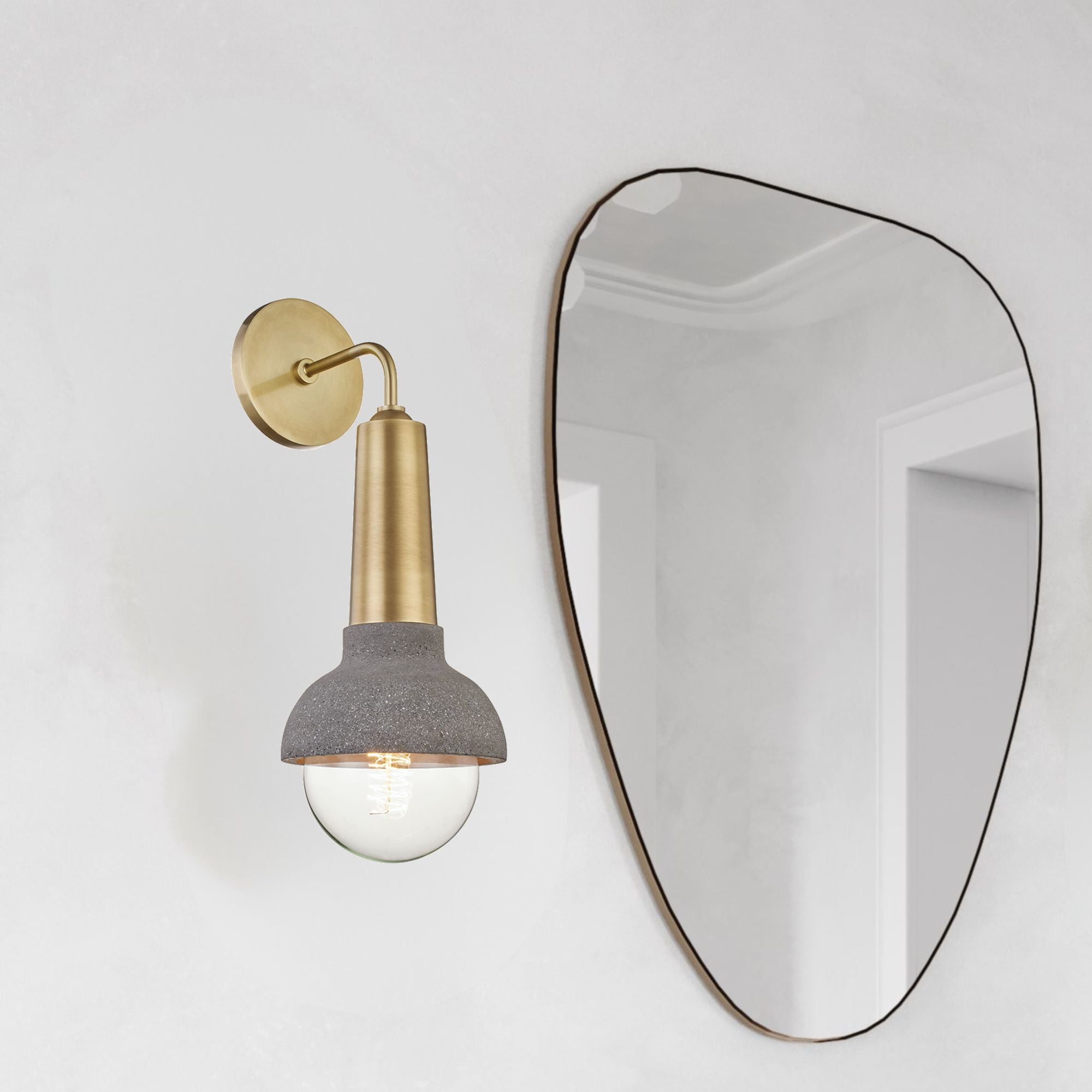 Macy 17" Wall Sconce, Aged Brass Finish