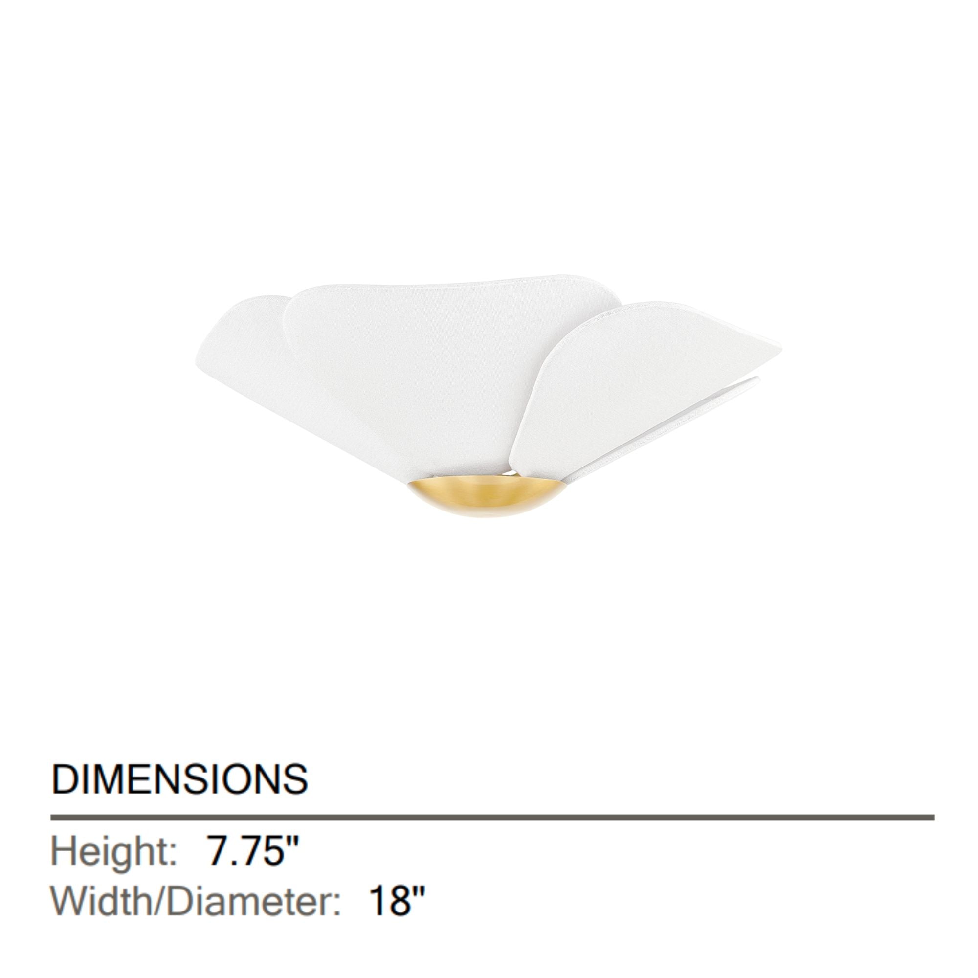 Madeline 18" LED Flush Mount, Aged Brass Finish