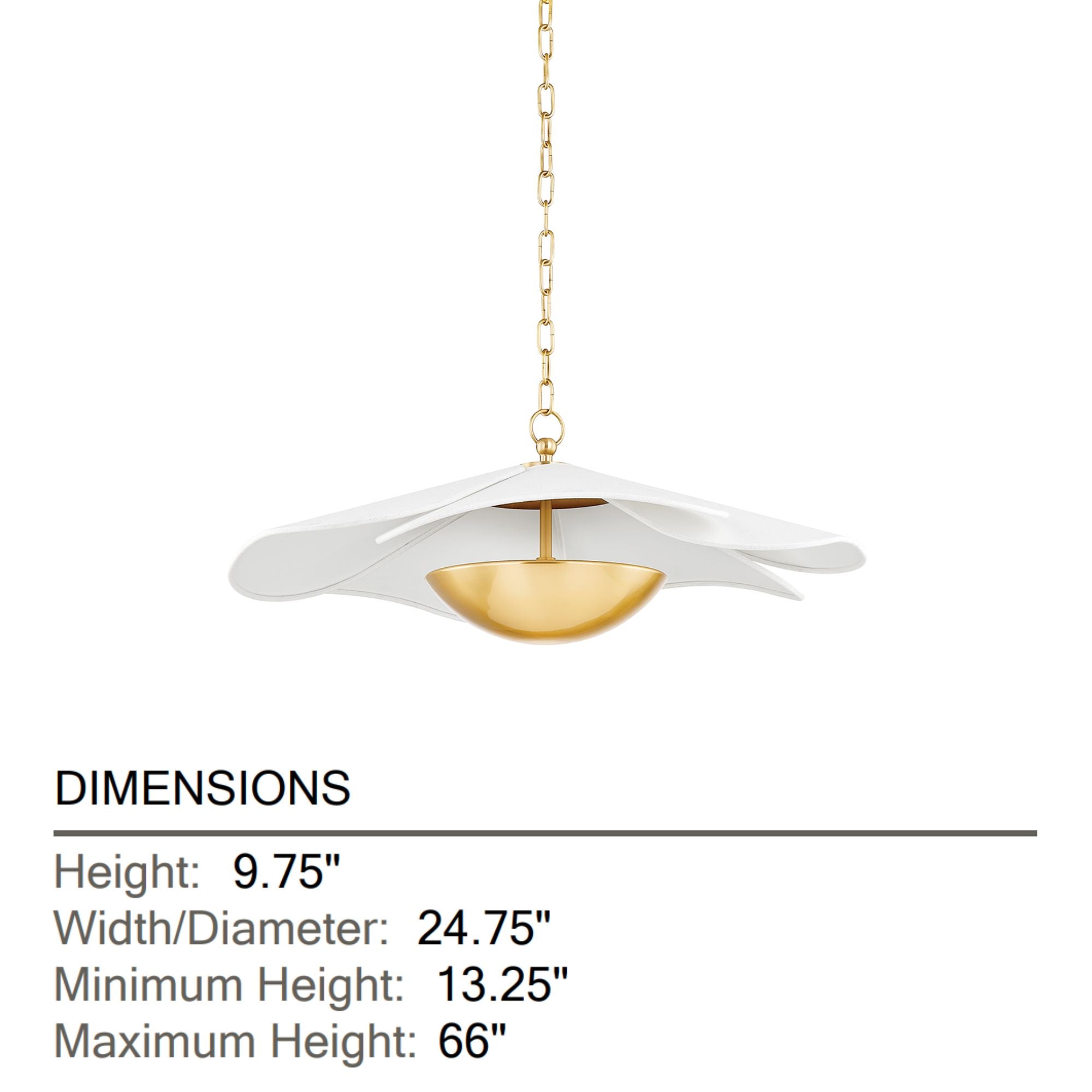 Madeline 25" LED Pendant, Aged Brass Finish