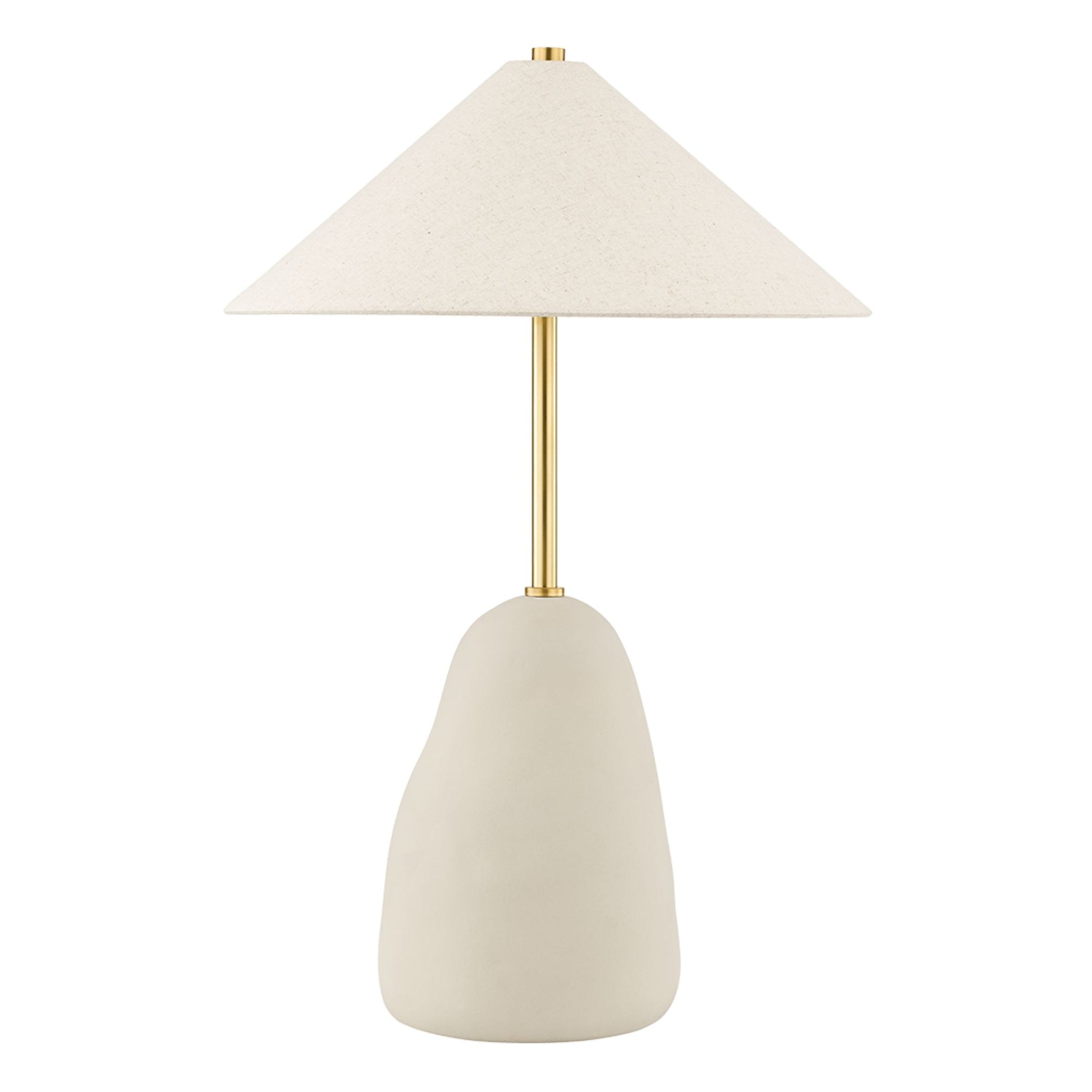 Mitzi - Maia 2-Light Table Lamp Ceramic Textured Beige & Aged Brass Accents | Bees Lighting