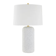 Mitzi - Margaret 27" Table Lamp, Aged Brass/Blue-Grey Terrazzo Finish | Bees Lighting