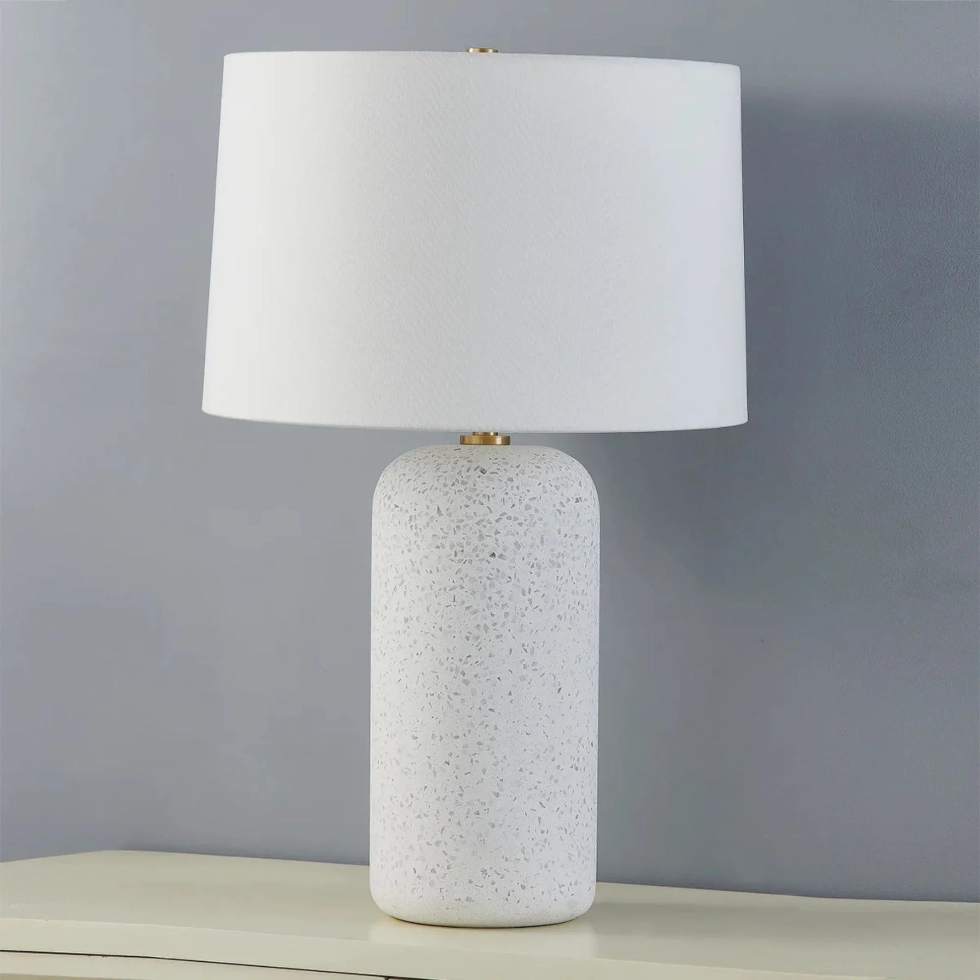 Mitzi - Margaret 27" Table Lamp, Aged Brass/Blue-Grey Terrazzo Finish | Bees Lighting