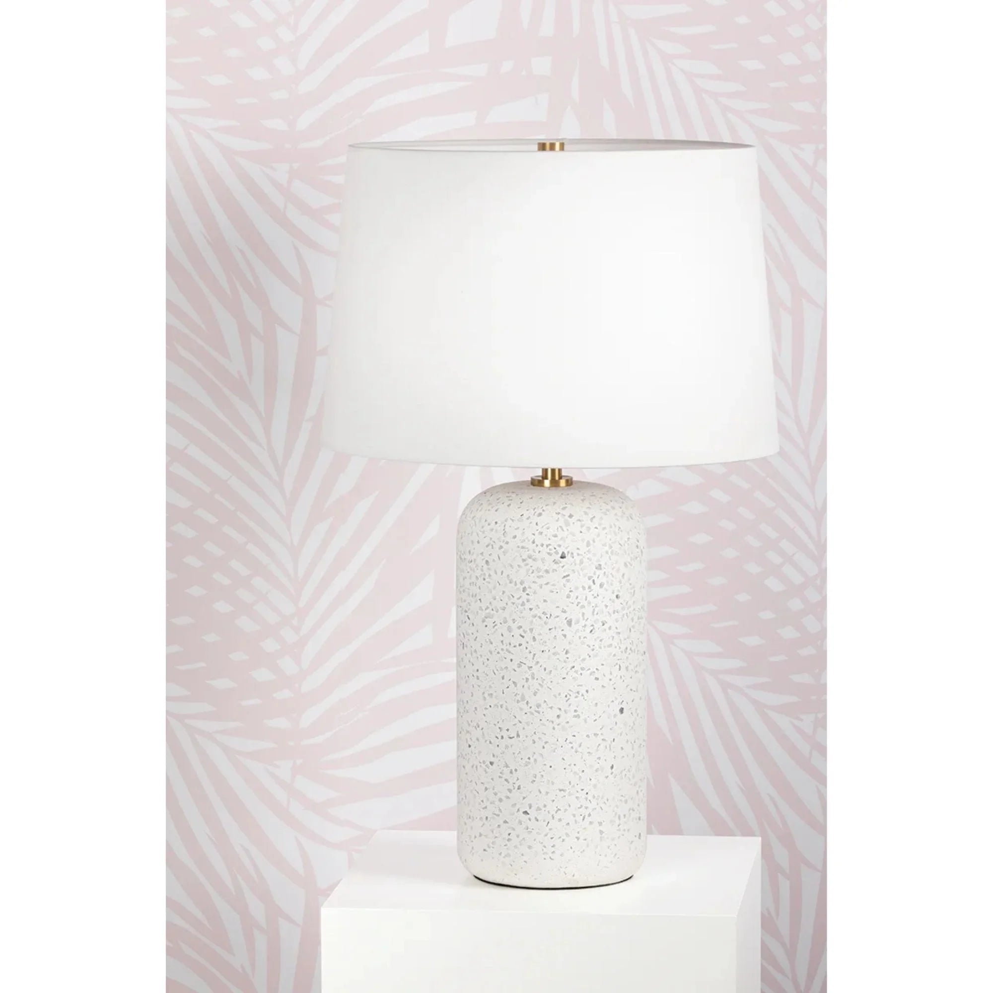 Mitzi - Margaret 27" Table Lamp, Aged Brass/Blue-Grey Terrazzo Finish | Bees Lighting