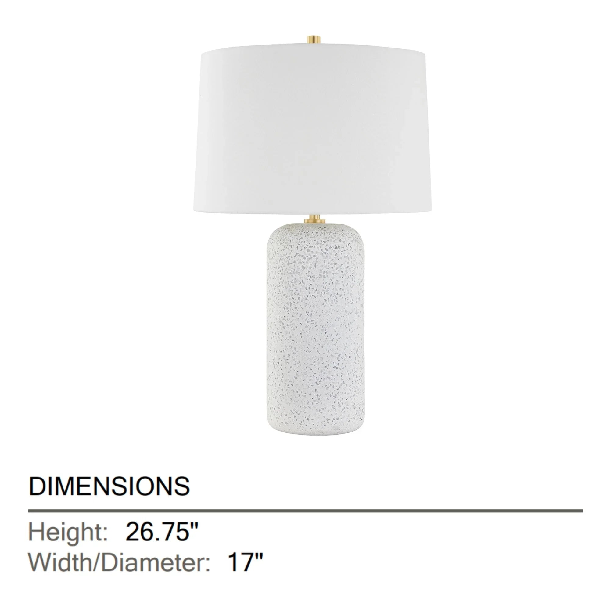 Mitzi - Margaret 27" Table Lamp, Aged Brass/Blue-Grey Terrazzo Finish | Bees Lighting