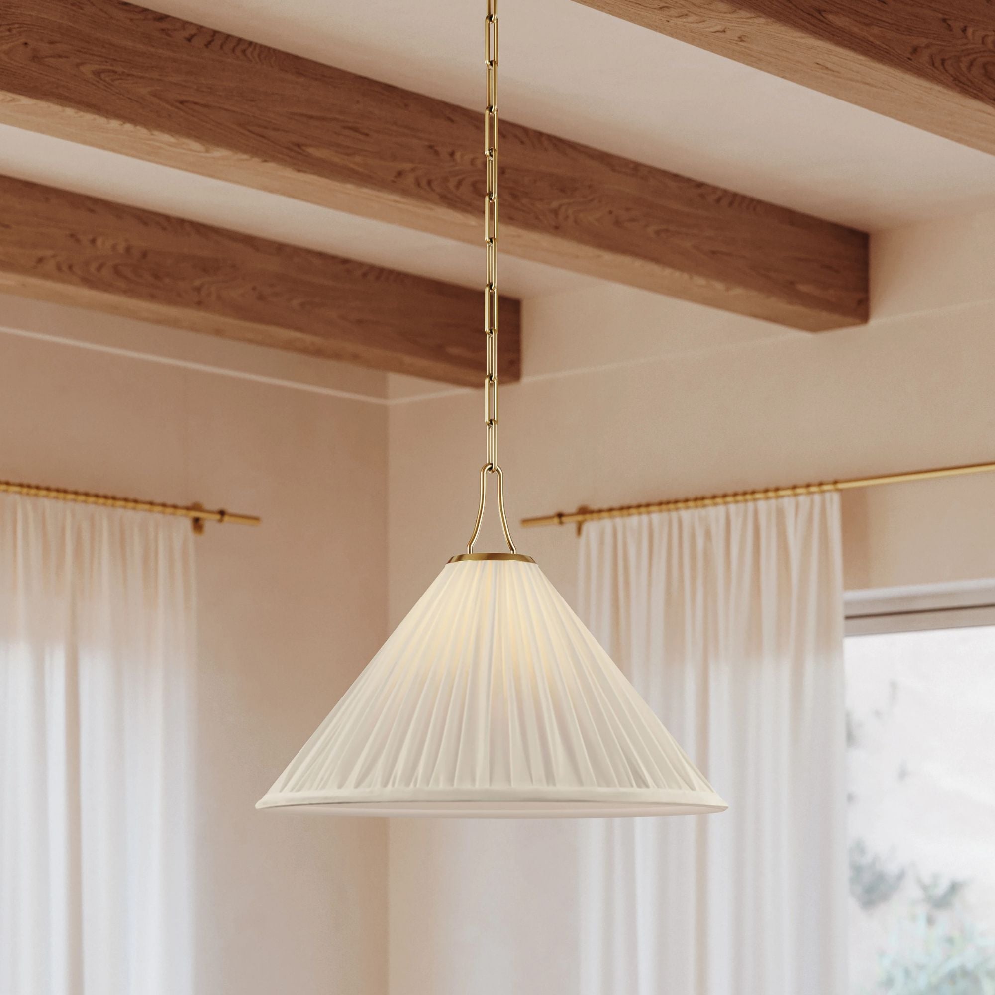 Merida 22" Pendant, Aged Brass Finish