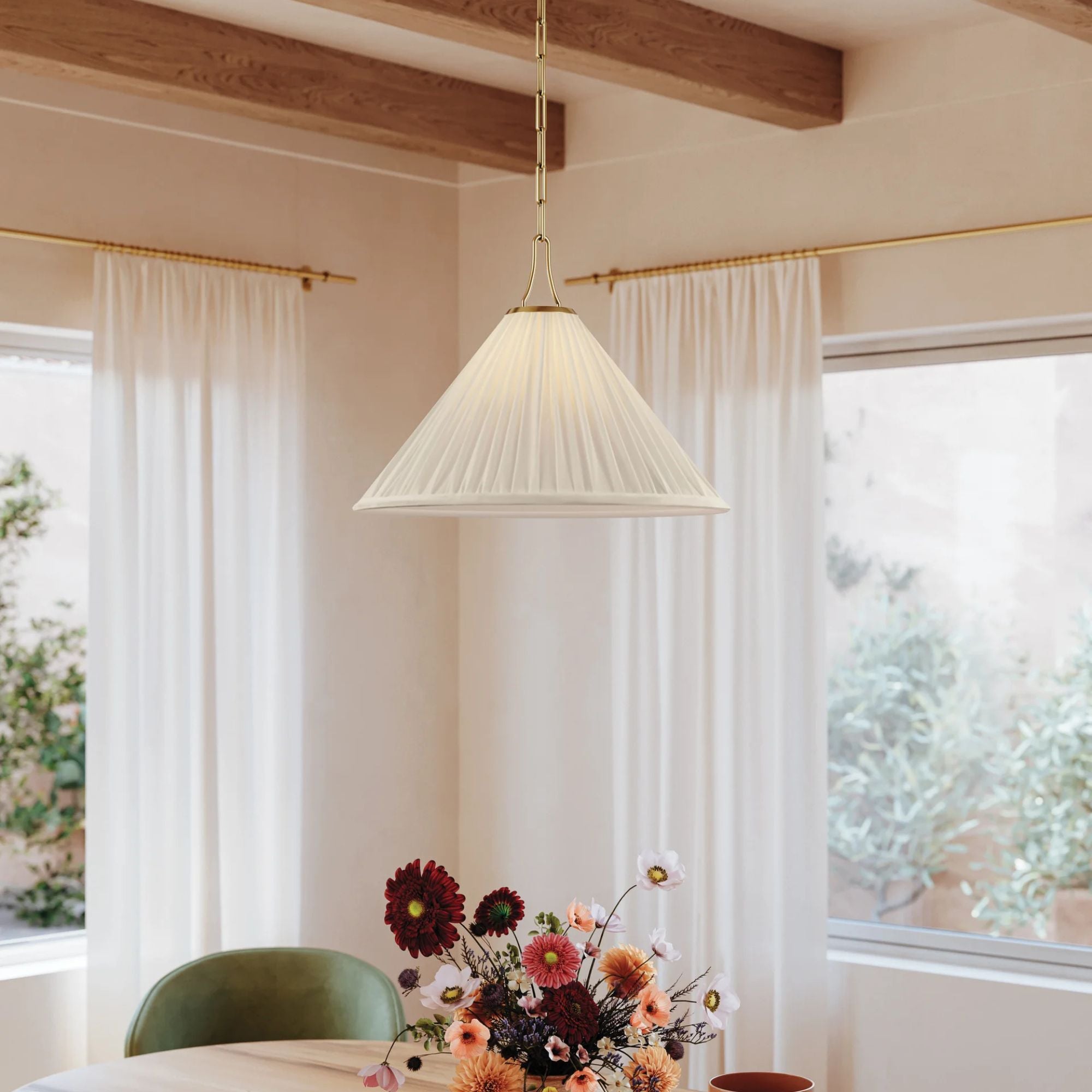 Merida 22" Pendant, Aged Brass Finish