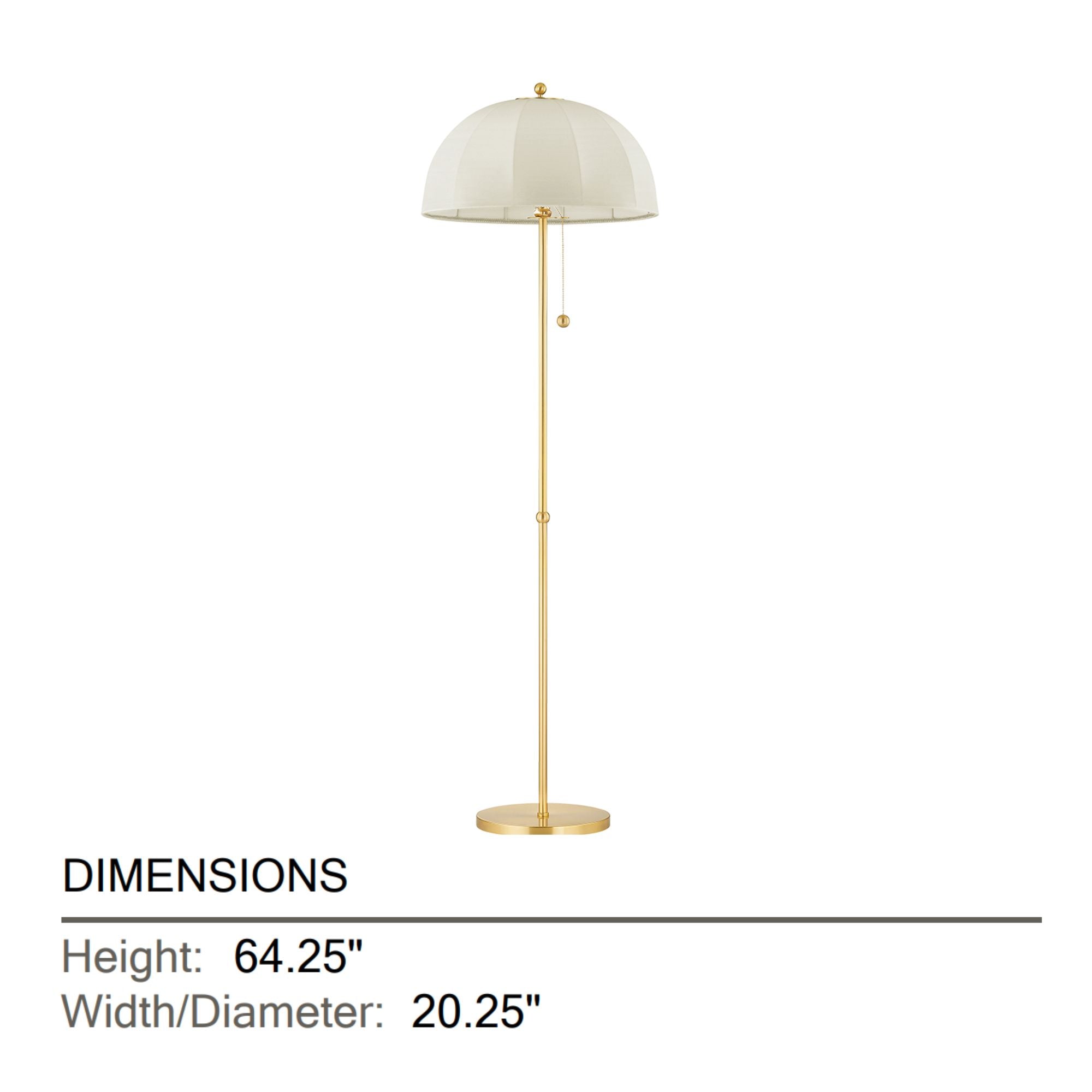 Meshelle Floor Lamp Aged Brass Finish