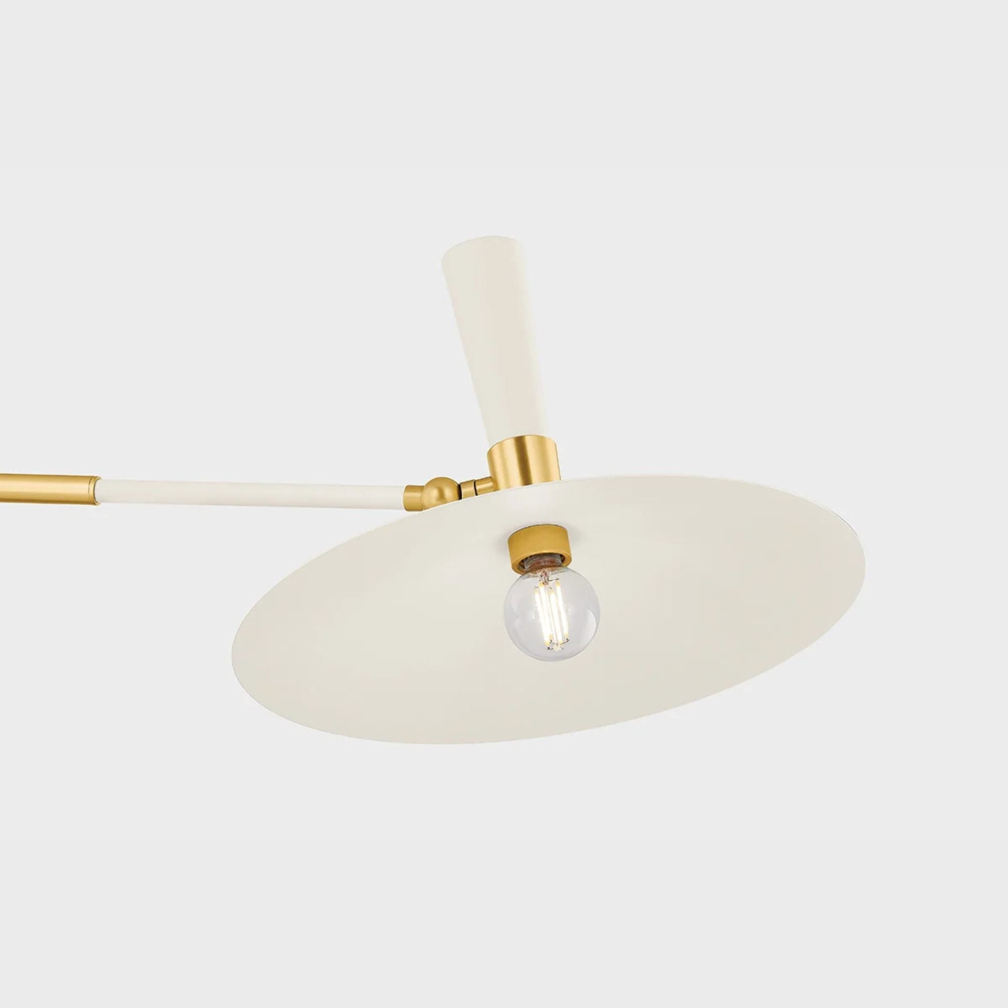 Milena 42" 3-Light Chandelier, Aged Brass/Soft Cream Finish