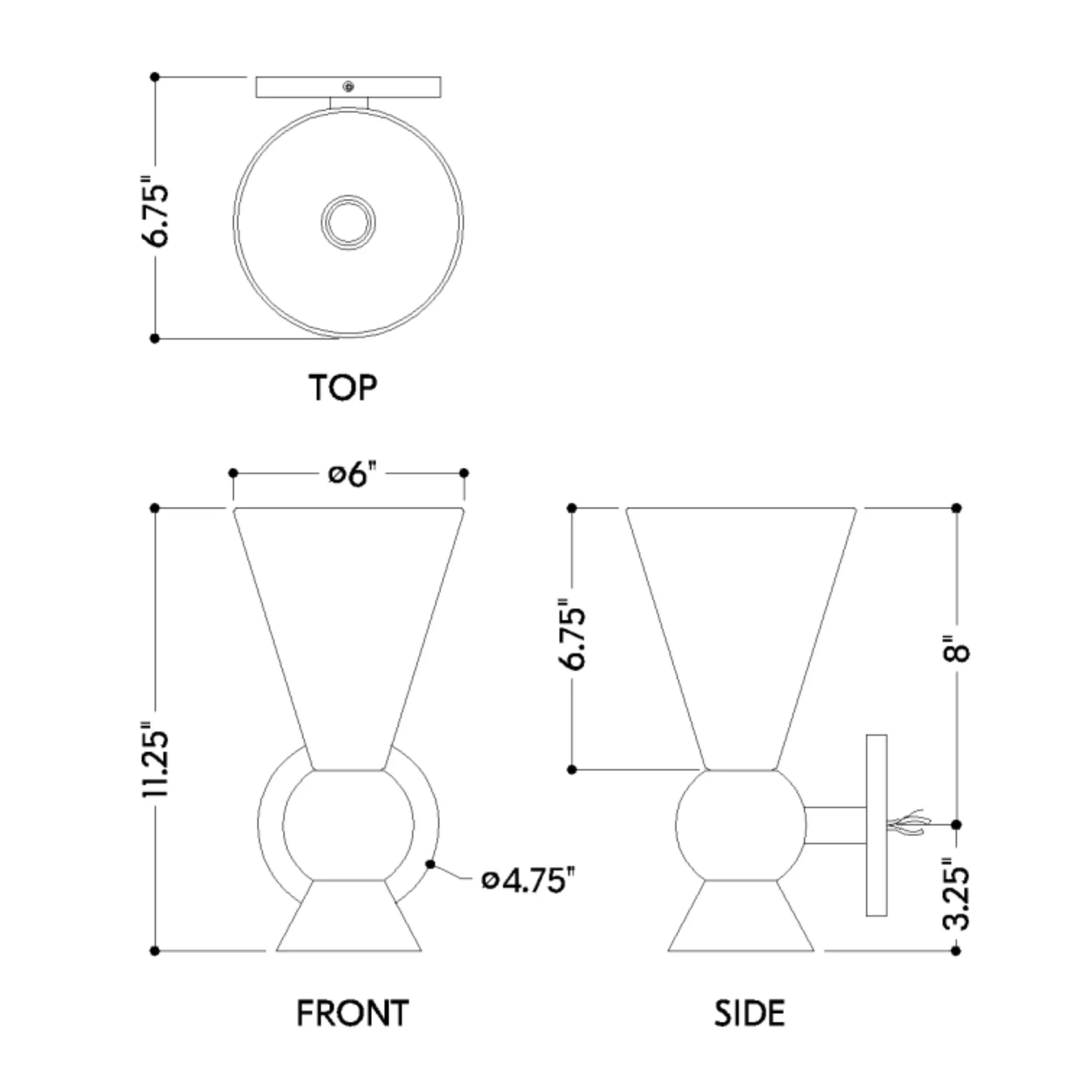 Mona 11" Wall Sconce, Aged Brass Finish