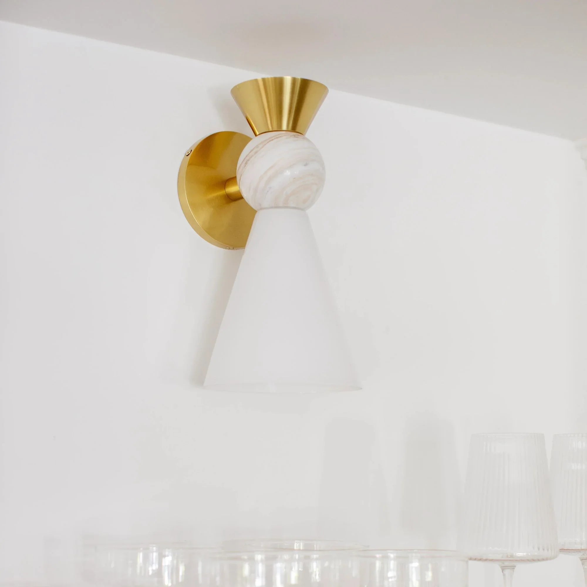 Mona 11" Wall Sconce, Aged Brass Finish