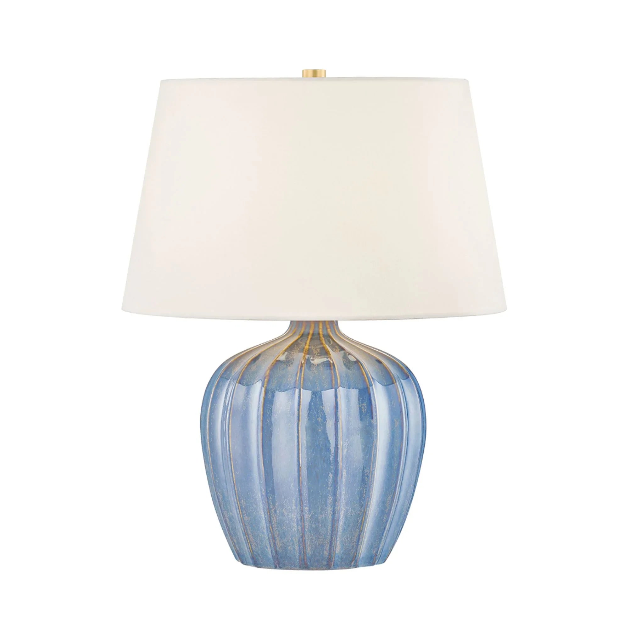 Myla 20" Table Lamp, Aged Brass/Ceramic Spring Lake Finish