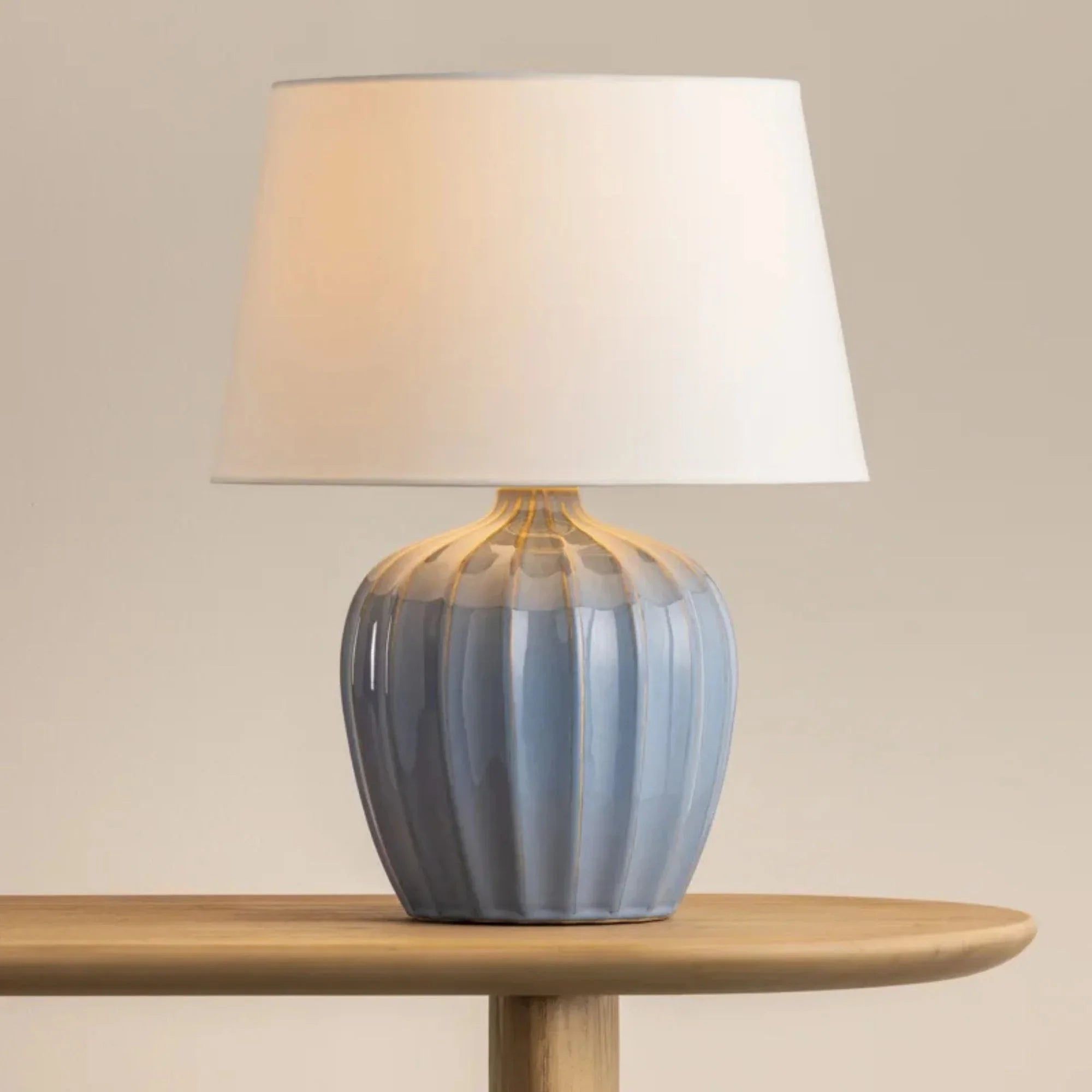 Myla 20" Table Lamp, Aged Brass/Ceramic Spring Lake Finish