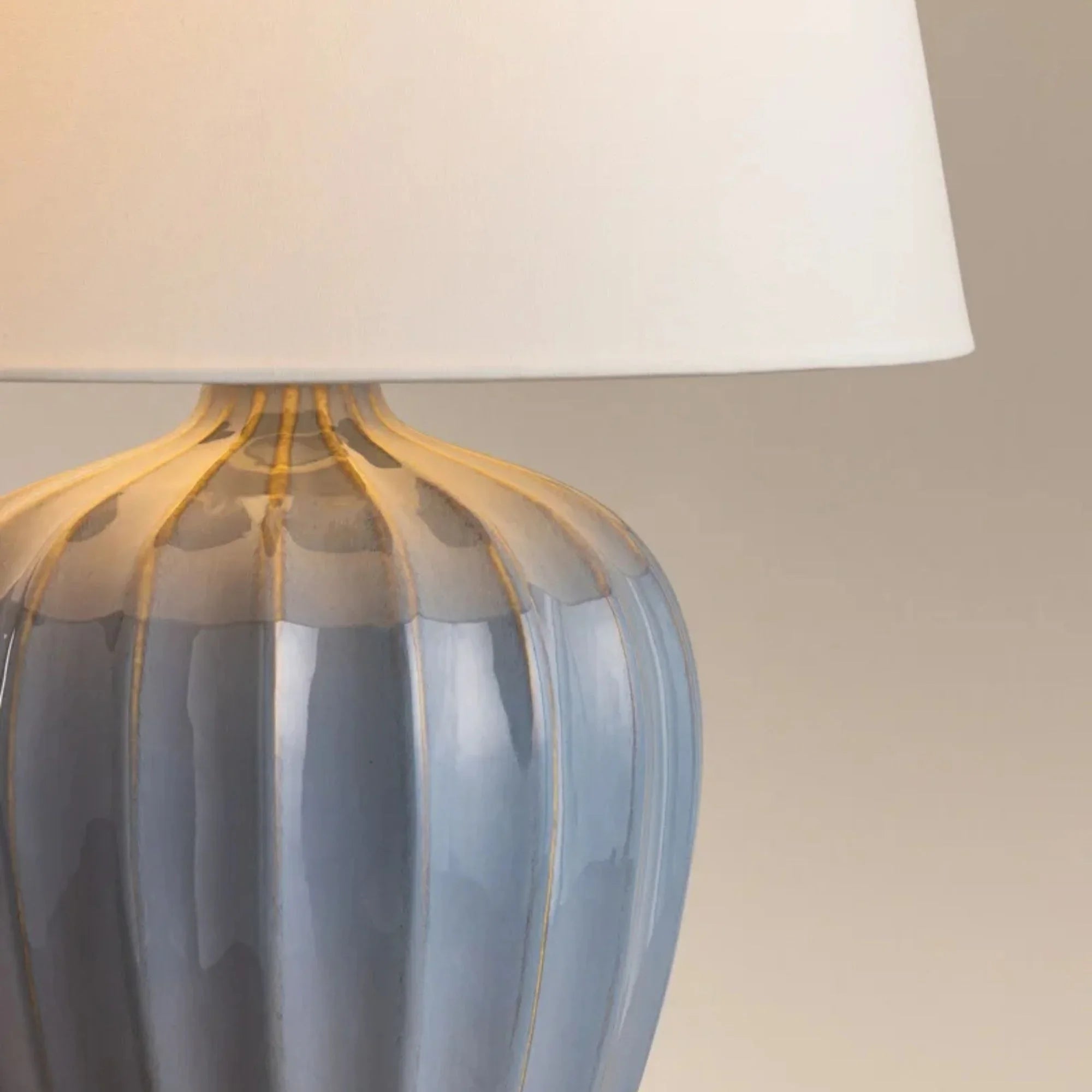 Myla 20" Table Lamp, Aged Brass/Ceramic Spring Lake Finish