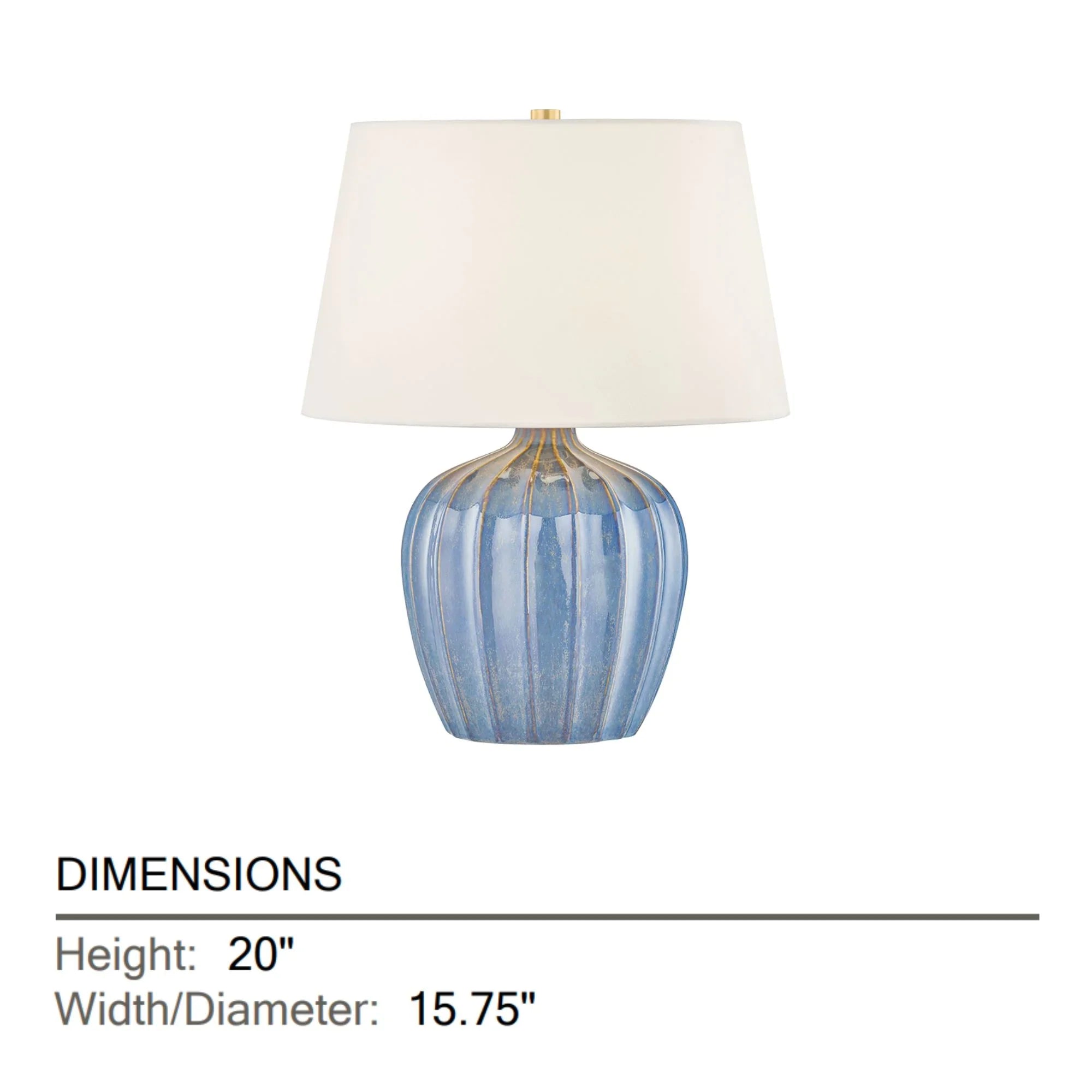 Myla 20" Table Lamp, Aged Brass/Ceramic Spring Lake Finish