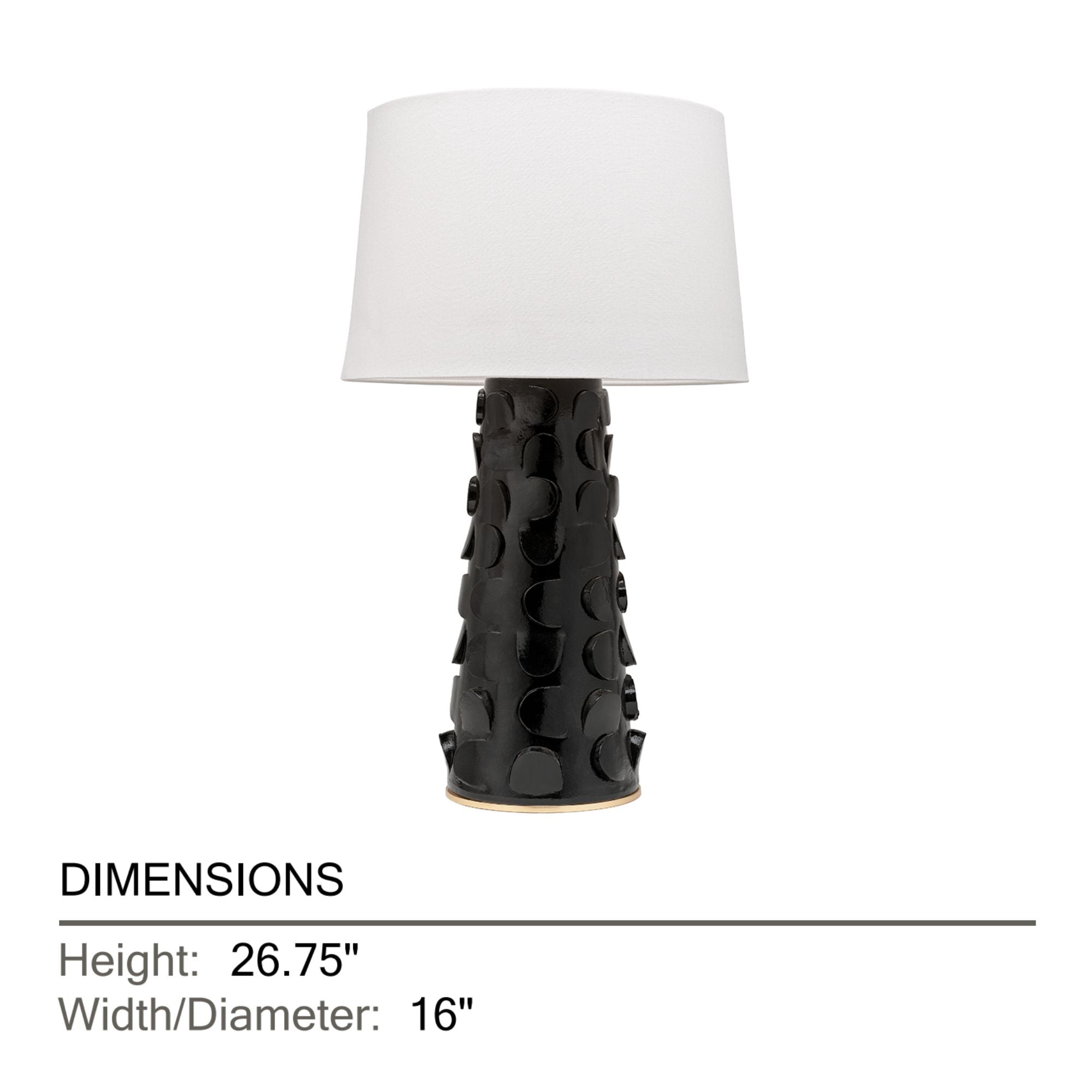 Naomi Table Lamp Black Lustro with Gold Leaf Combo Finish