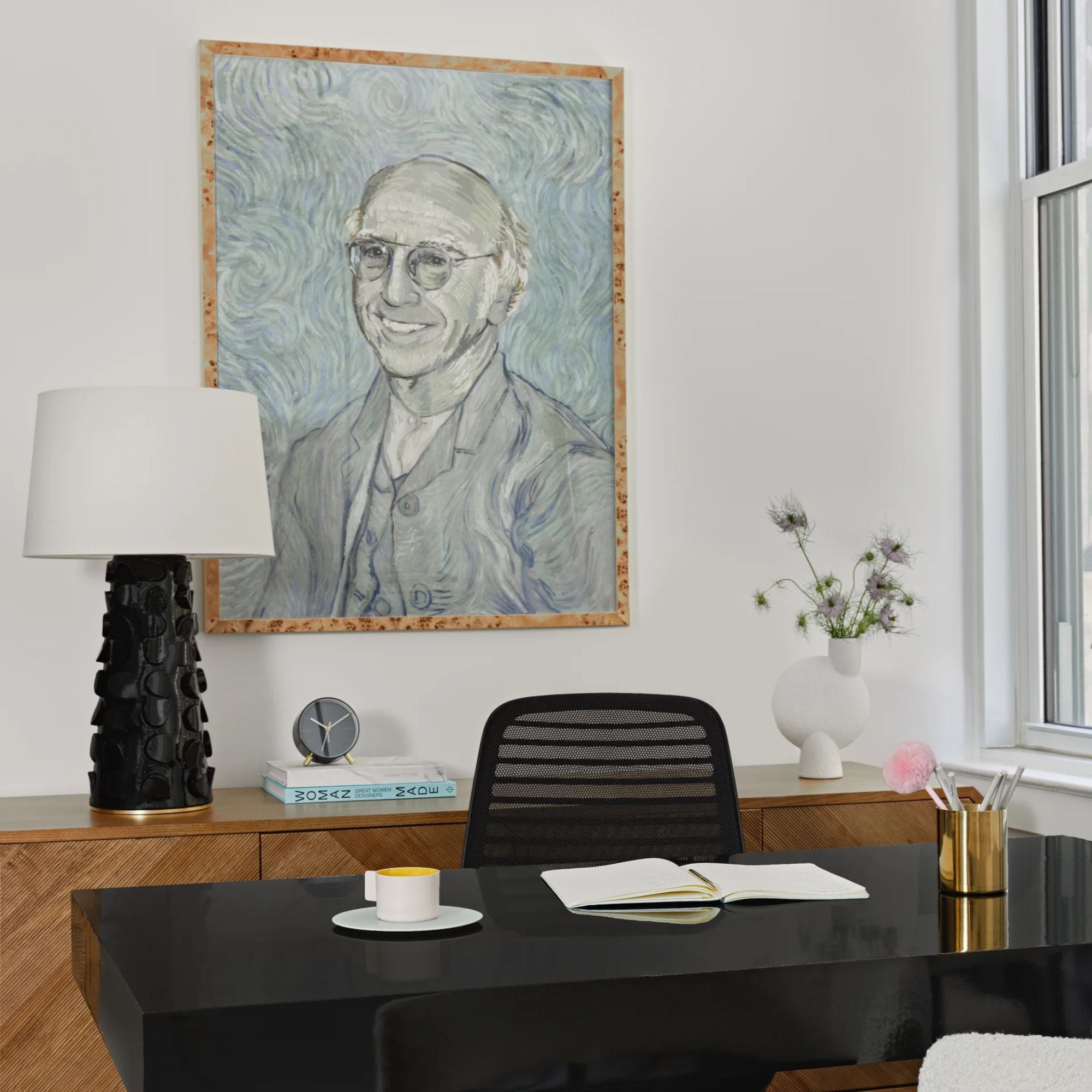 Naomi Table Lamp Black Lustro with Gold Leaf Combo Finish