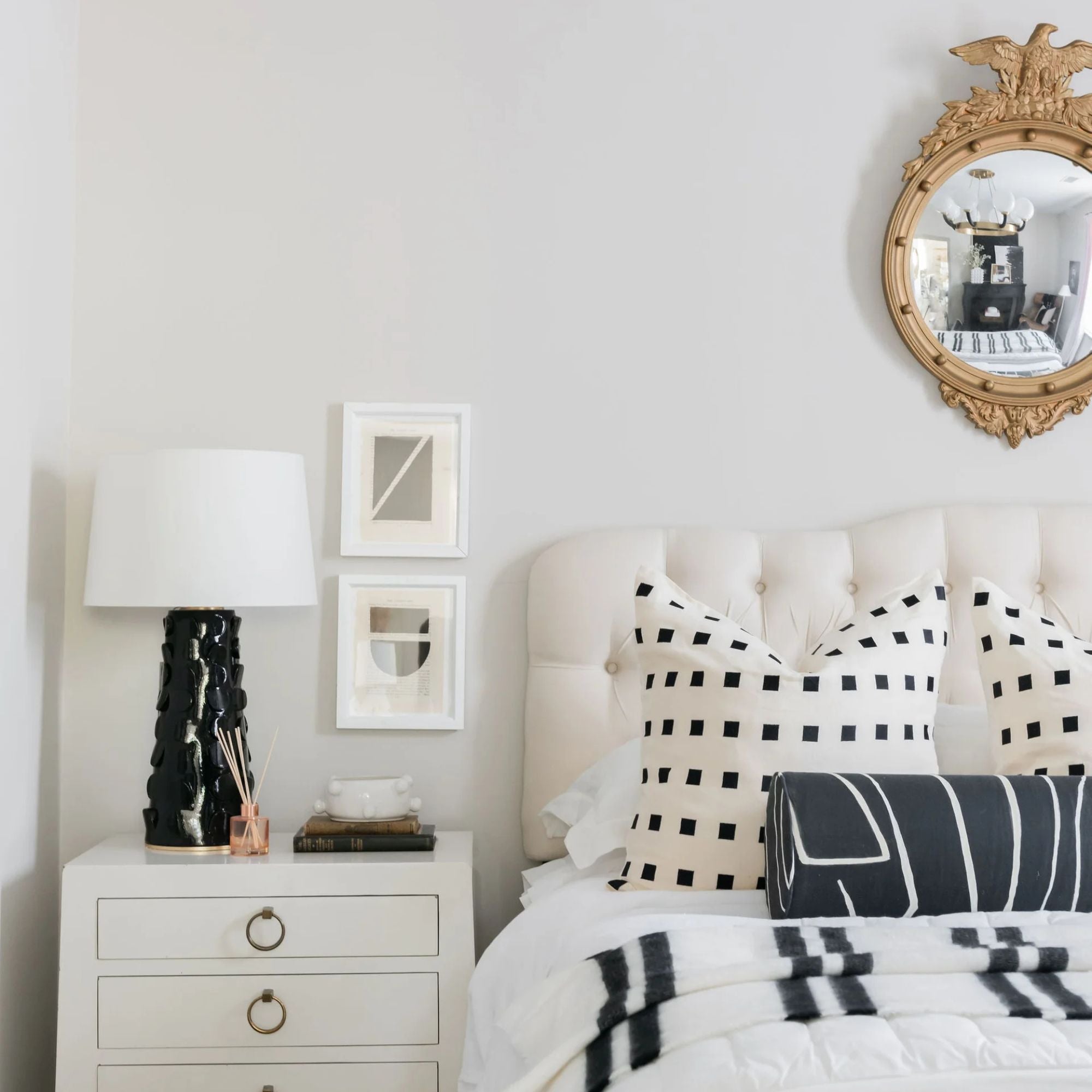 Naomi Table Lamp Black Lustro with Gold Leaf Combo Finish