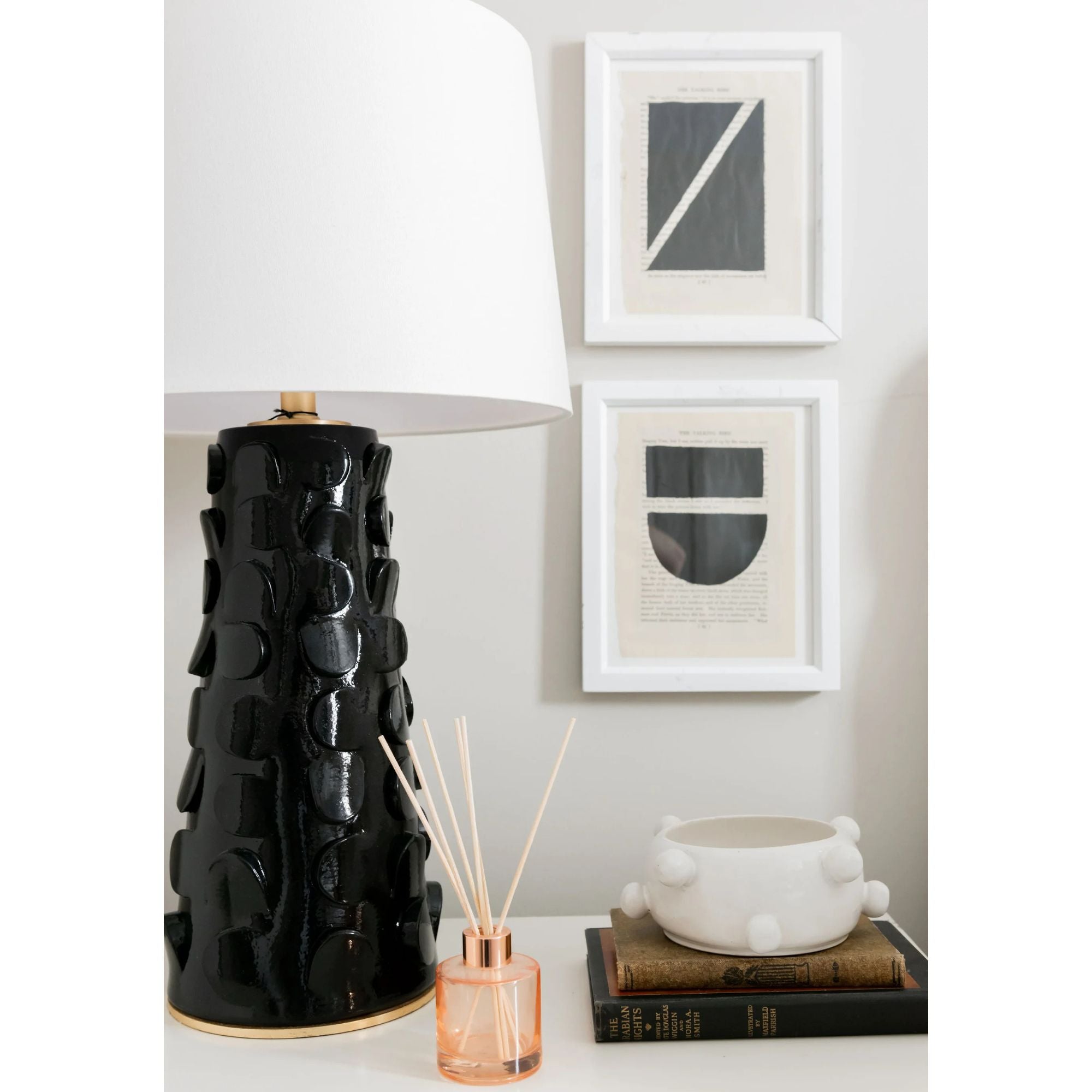 Naomi Table Lamp Black Lustro with Gold Leaf Combo Finish