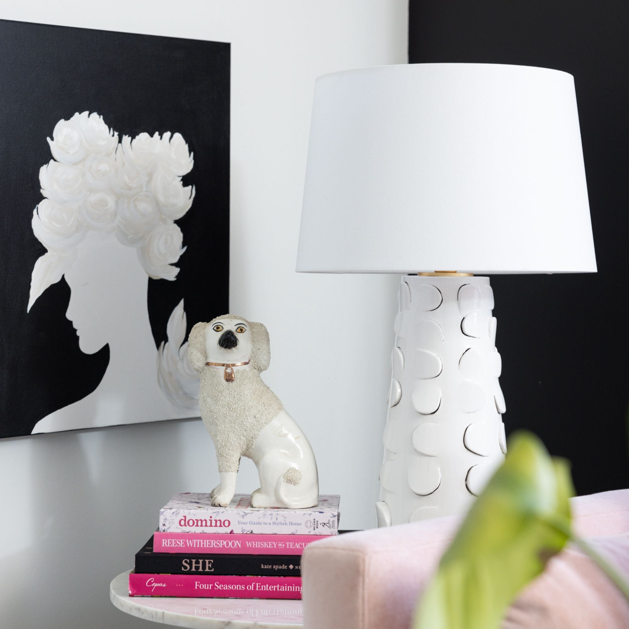 Naomi Table Lamp White Lustro with Gold Leaf Combo Finish