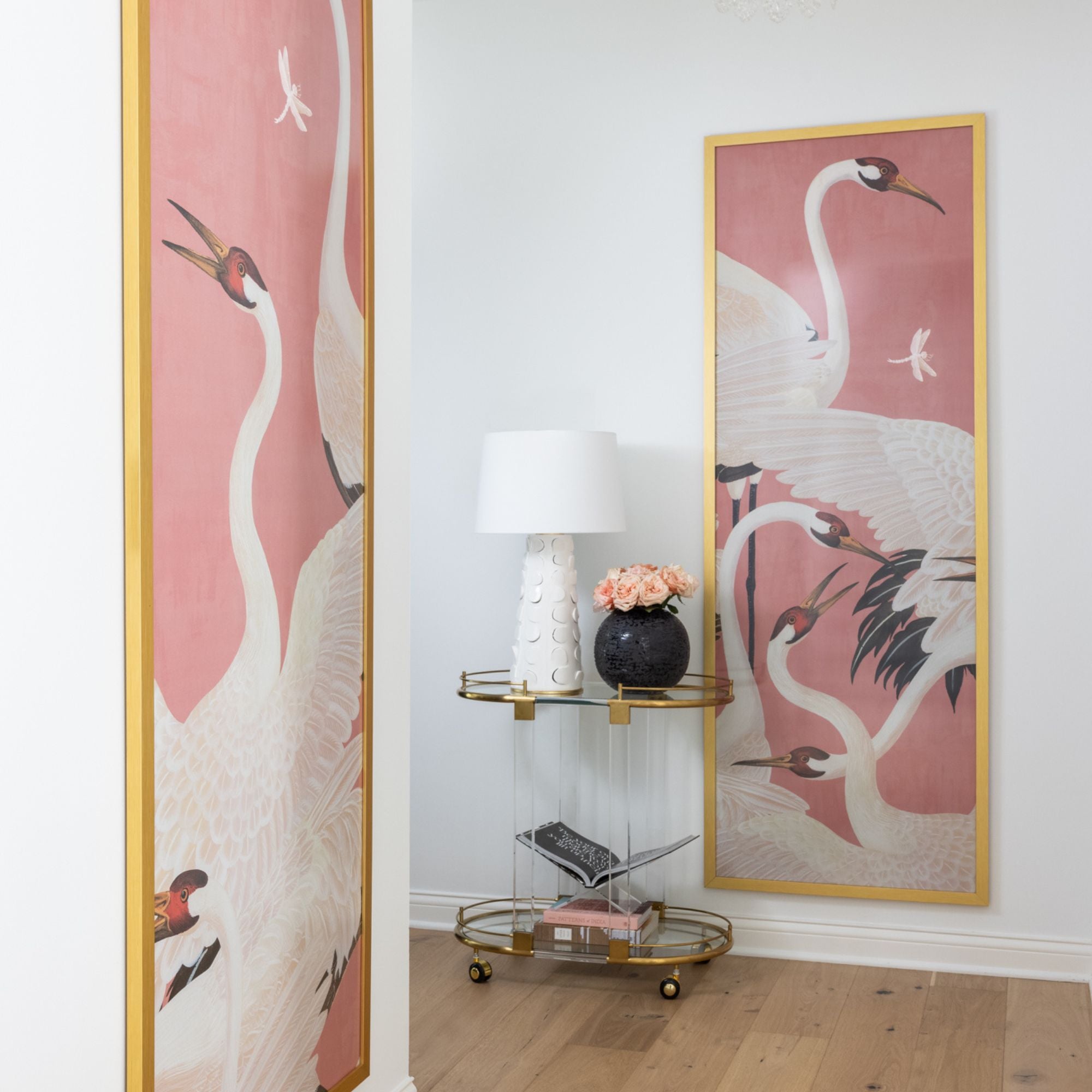 Naomi Table Lamp White Lustro with Gold Leaf Combo Finish