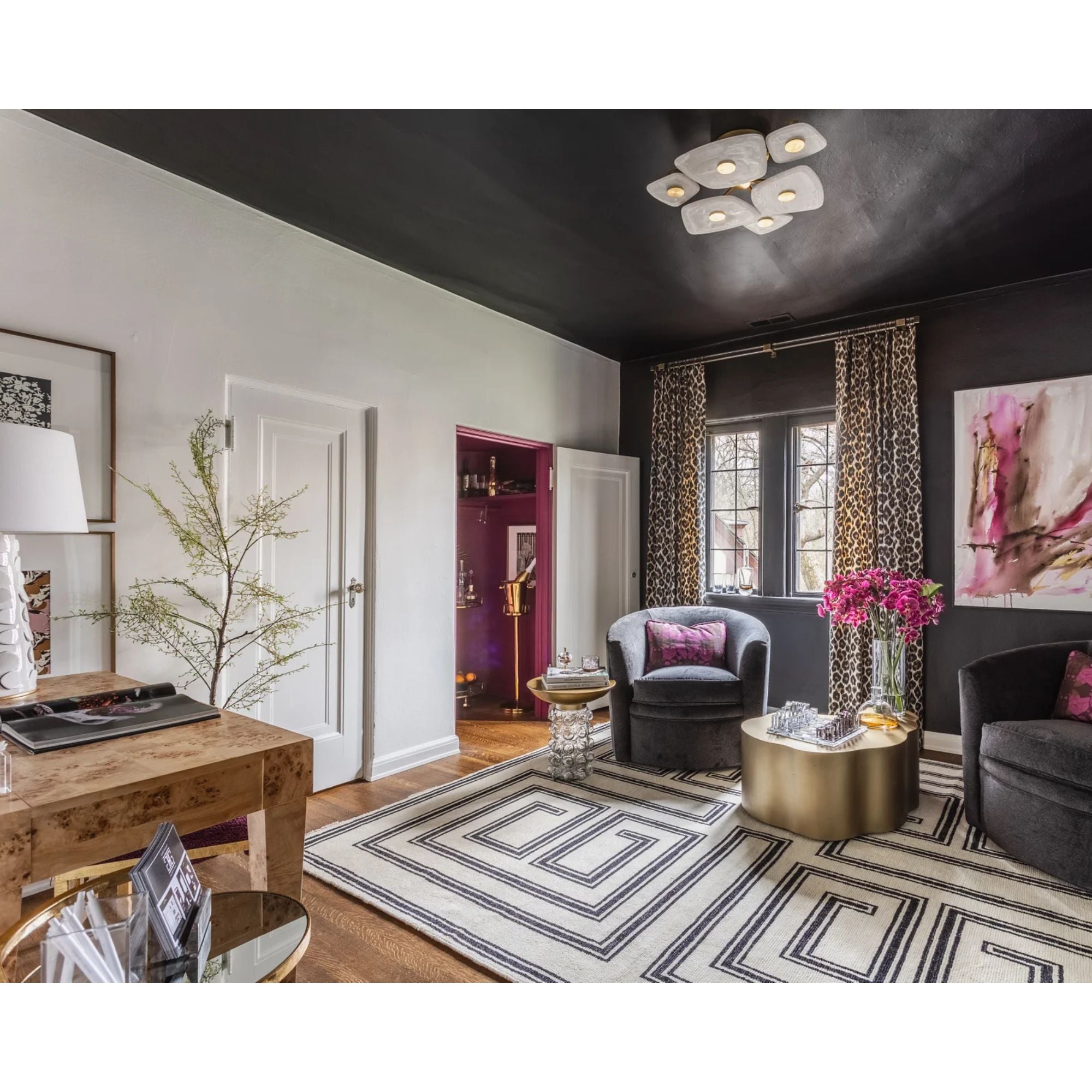 Naomi Table Lamp White Lustro with Gold Leaf Combo Finish