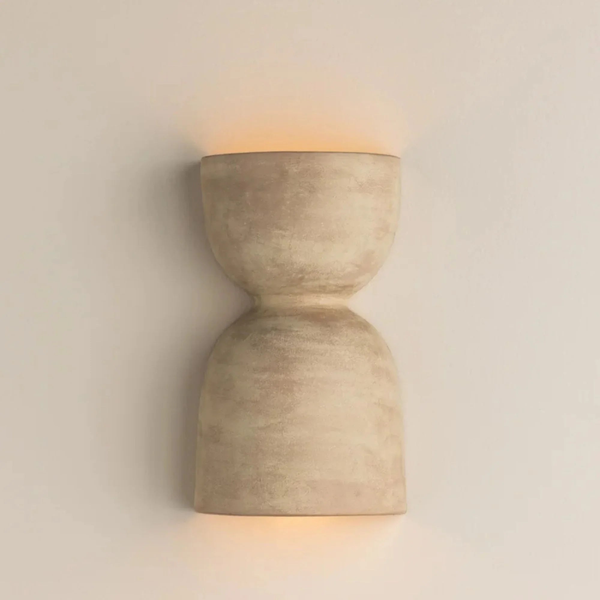 Natalia 12" 2-Light Wall Sconce, Aged Brass/Ceramic Windy Dune Finish