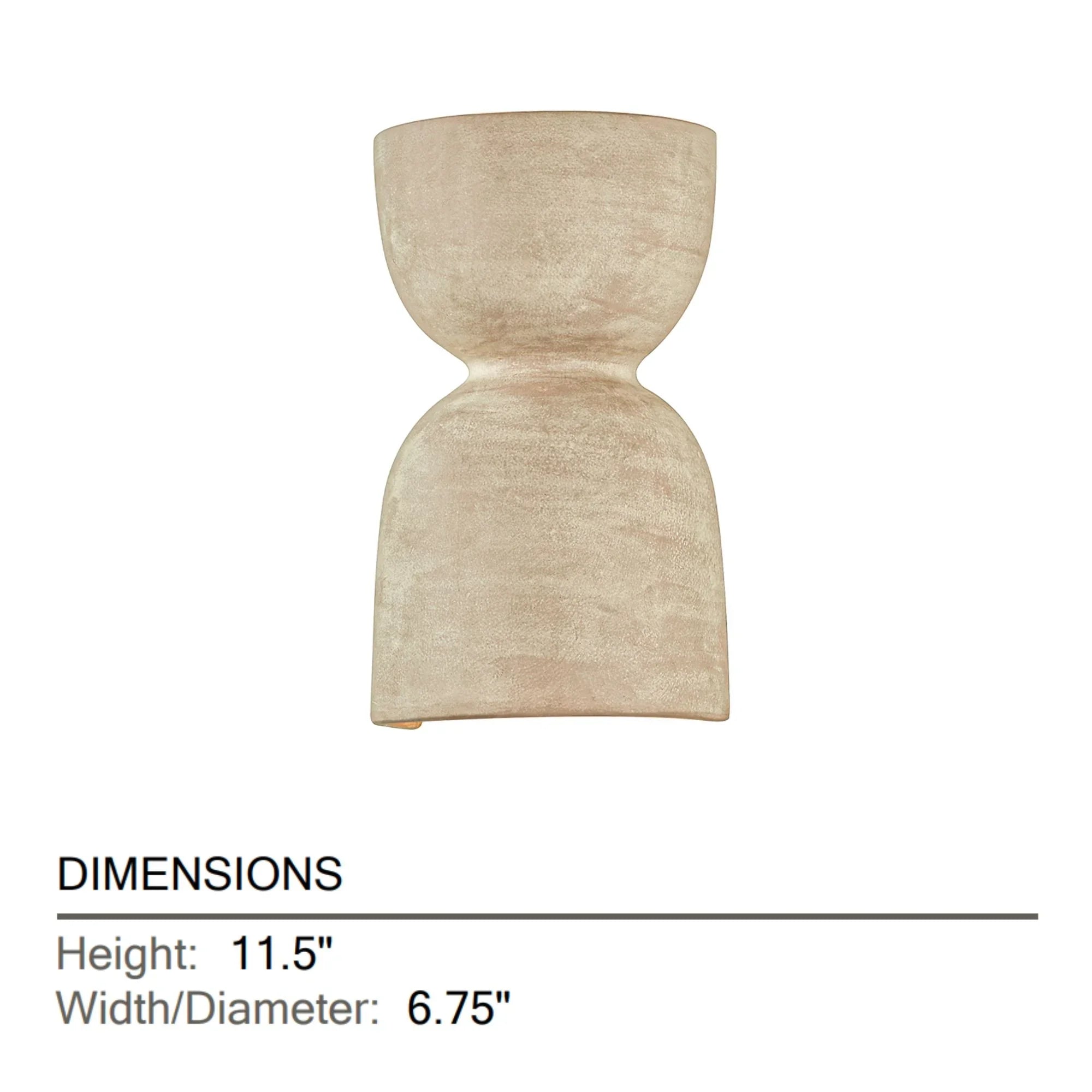 Natalia 12" 2-Light Wall Sconce, Aged Brass/Ceramic Windy Dune Finish