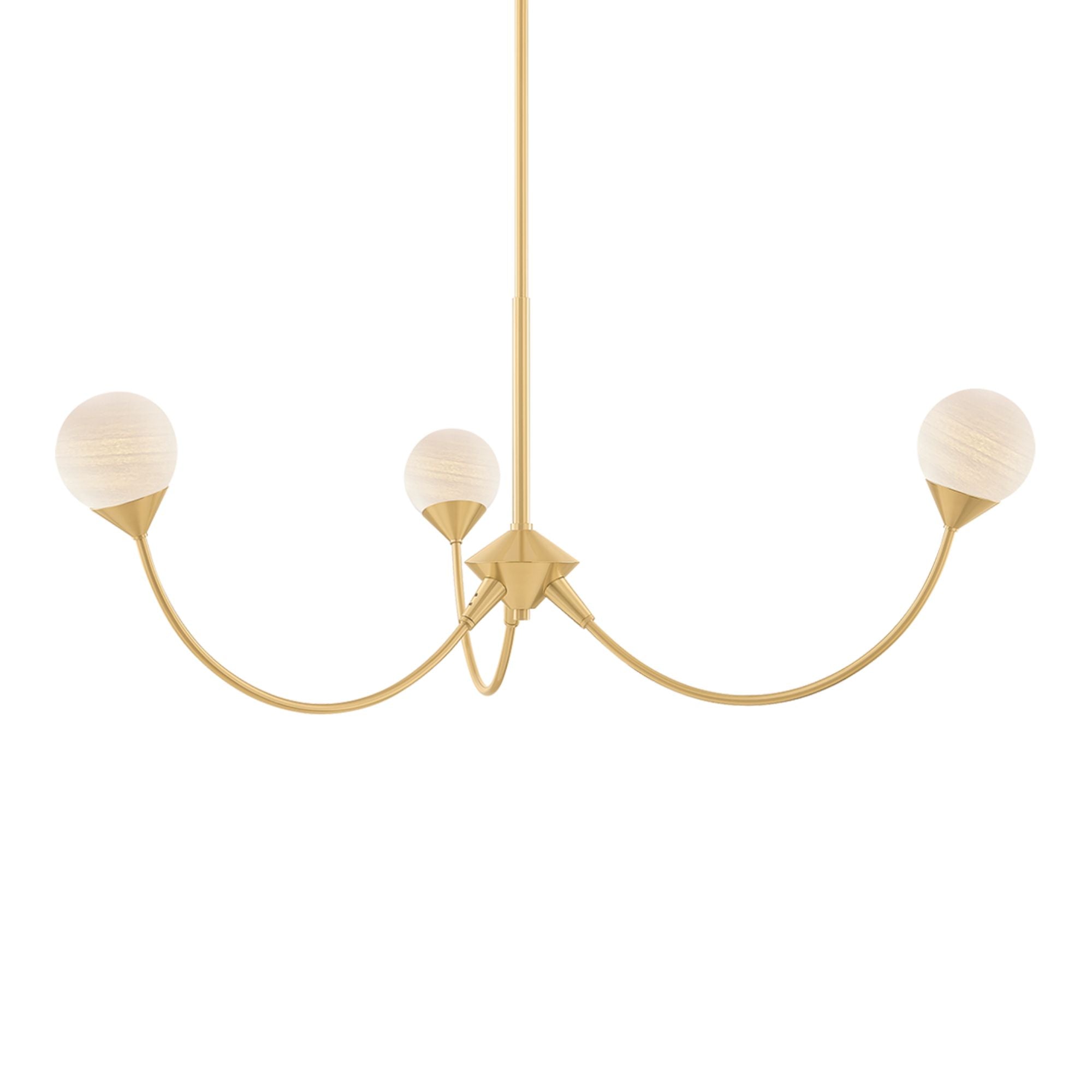 Natasha 36" LED Chandelier, Aged Brass Finish