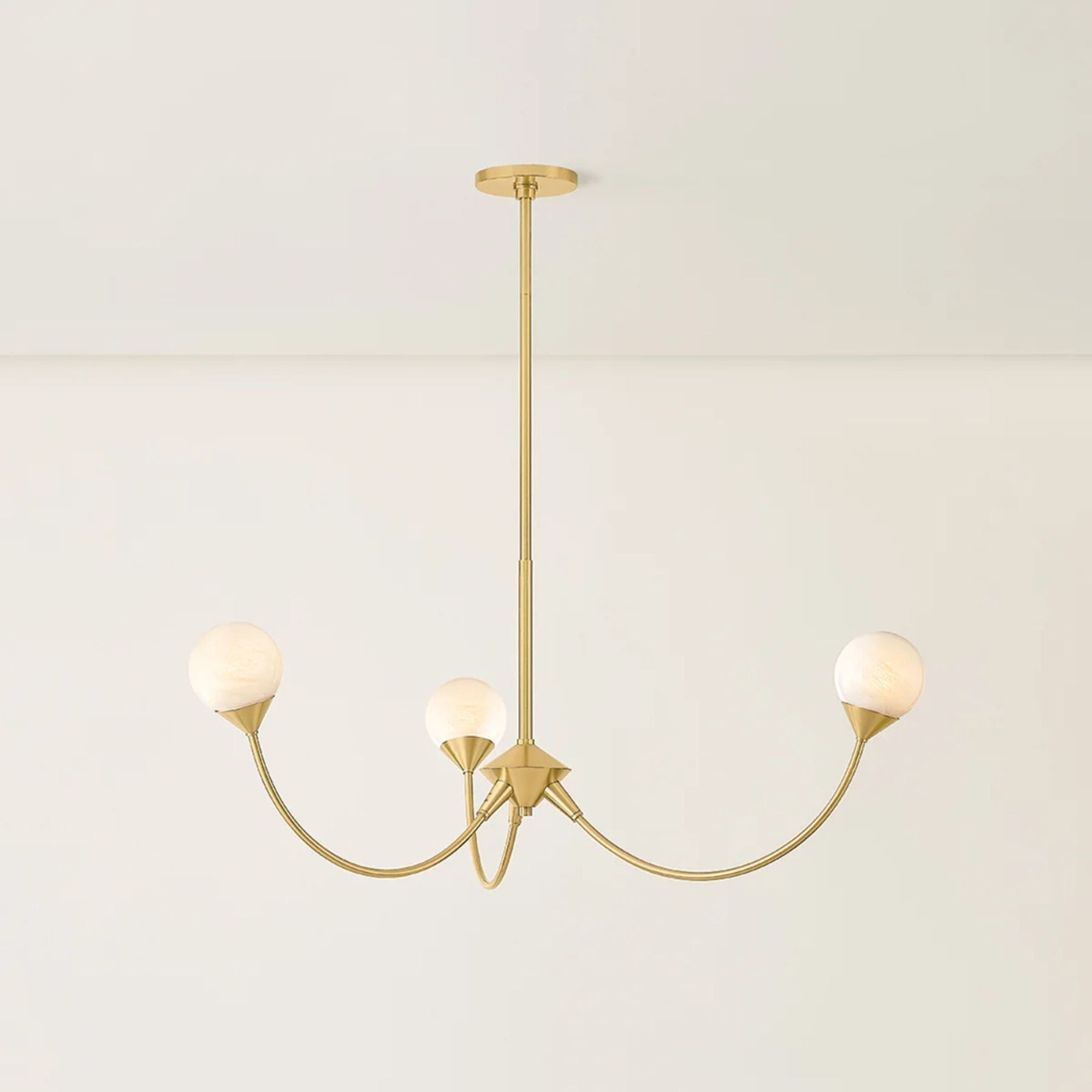 Natasha 36" LED Chandelier, Aged Brass Finish