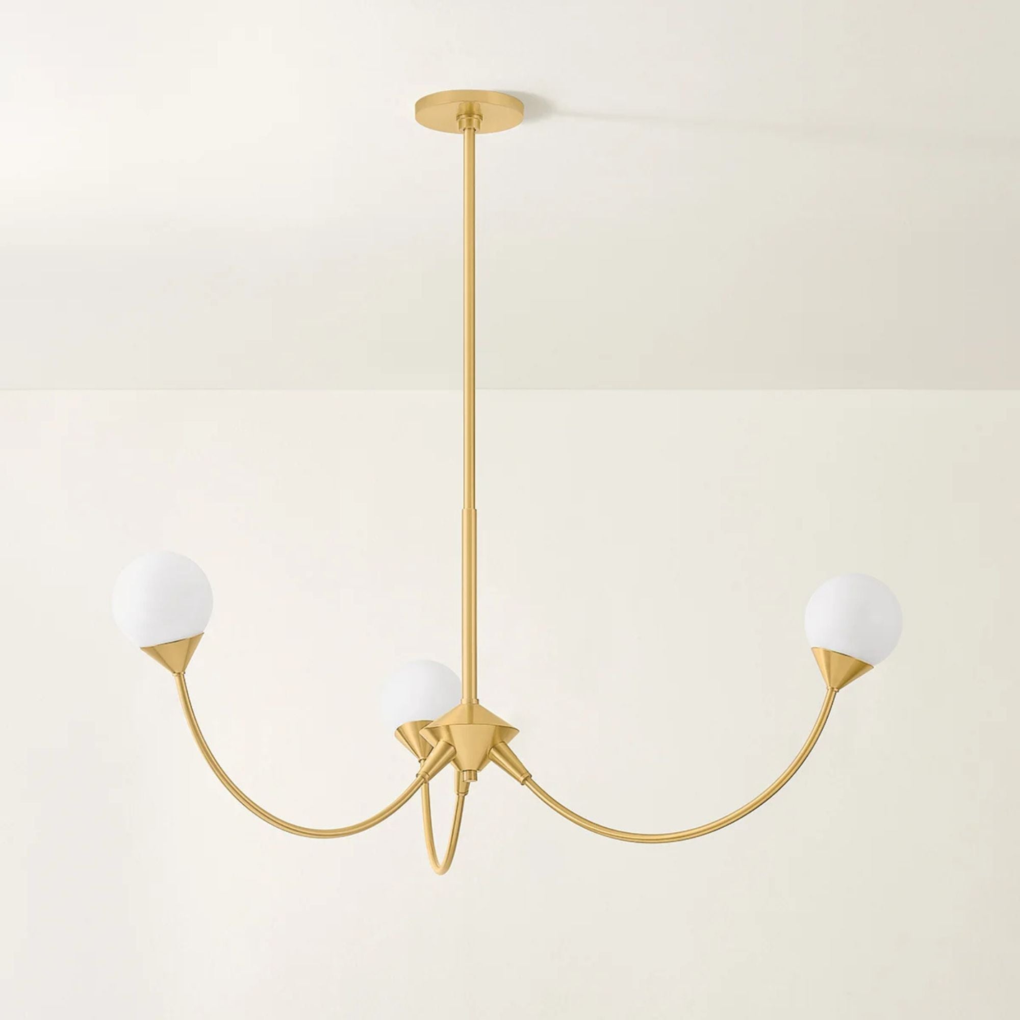 Natasha 36" LED Chandelier, Aged Brass Finish