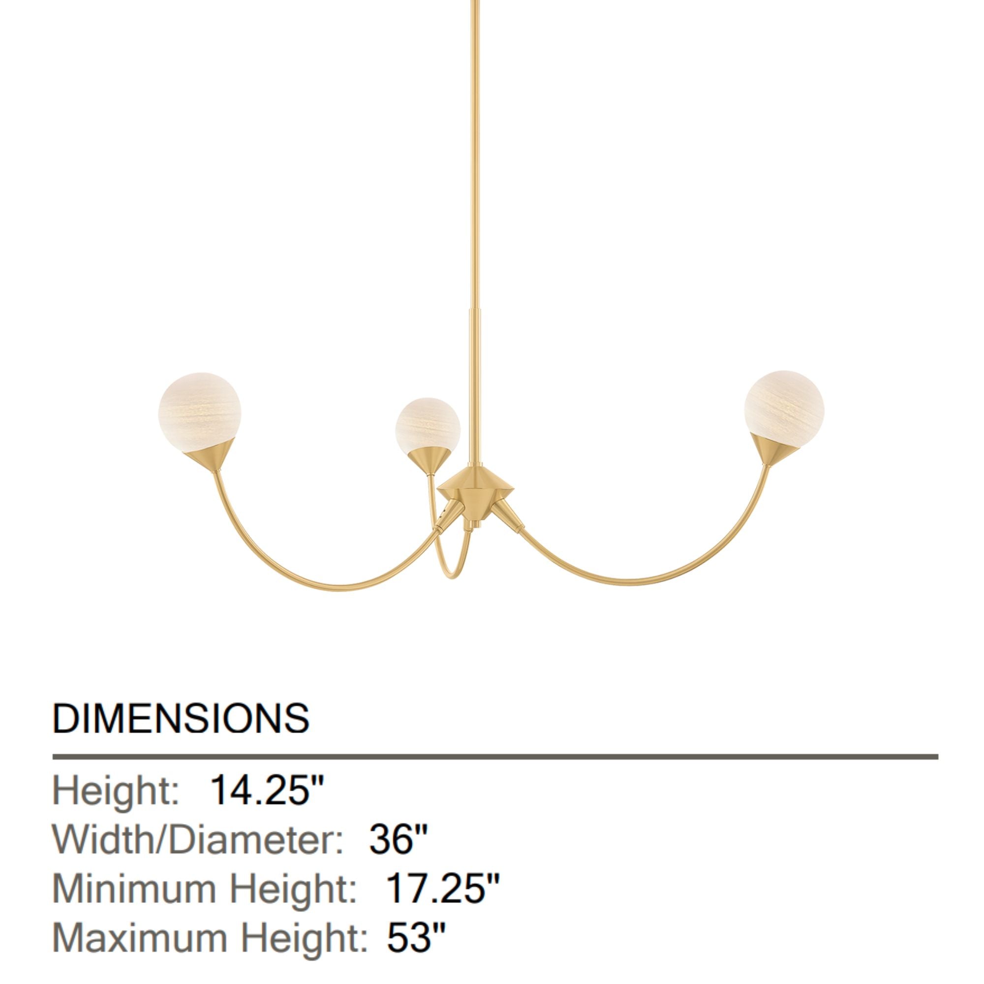 Natasha 36" LED Chandelier, Aged Brass Finish