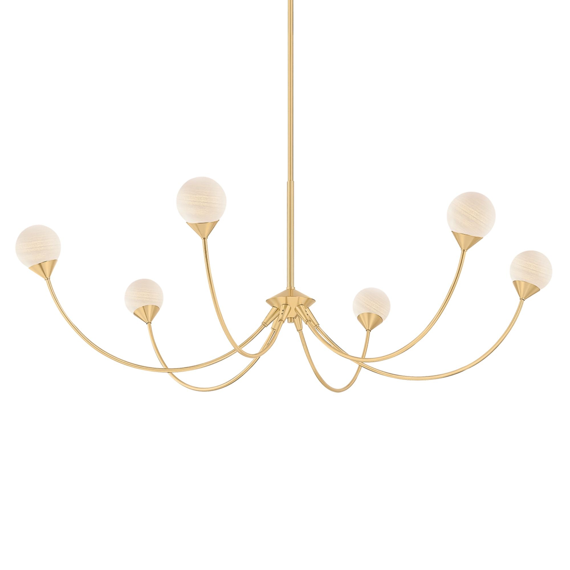 Natasha 48" LED Chandelier, Aged Brass Finish