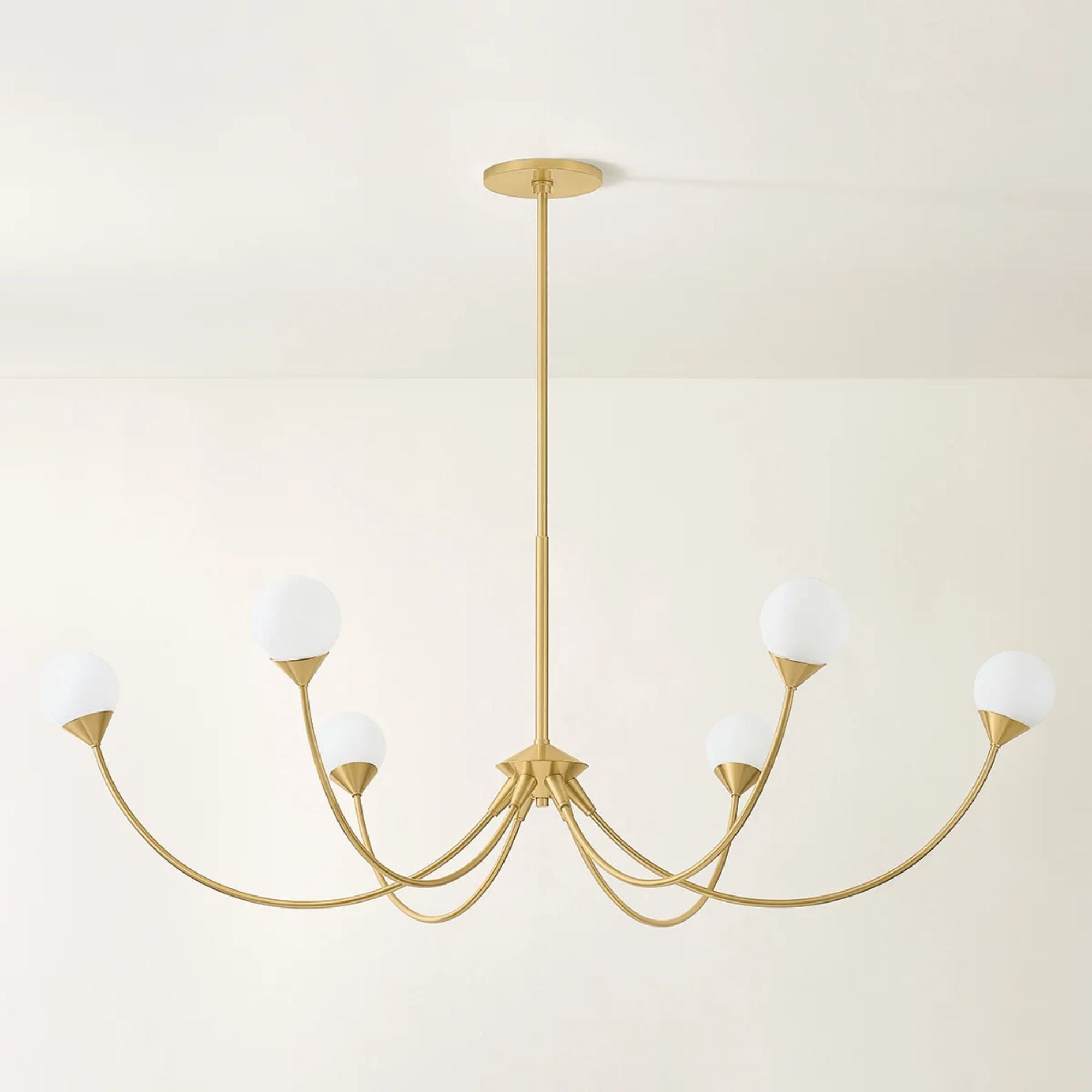 Natasha 48" LED Chandelier, Aged Brass Finish