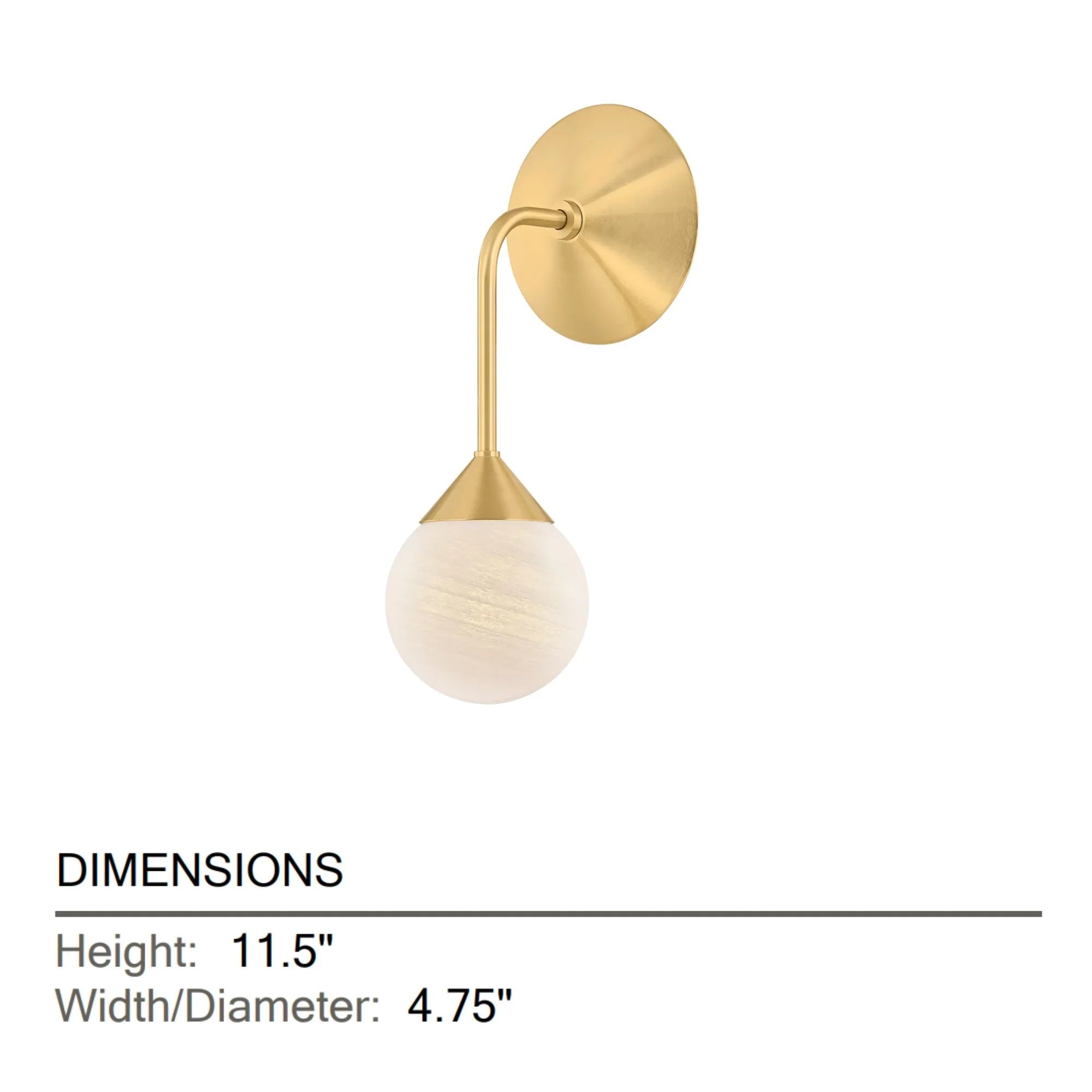 Natasha 12" LED Wall Sconce, Aged Brass Finish