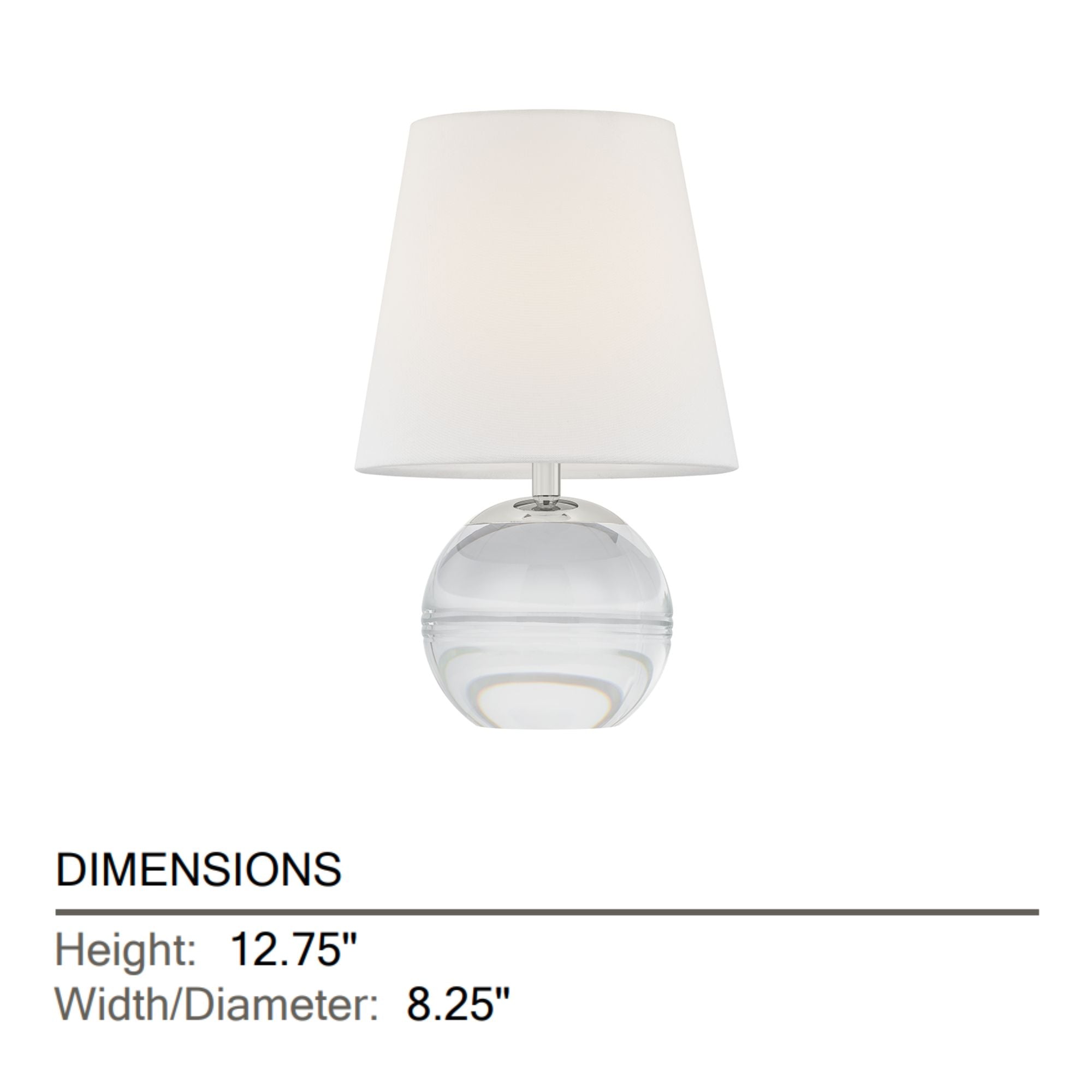 Nicole 13" LED Table Lamp, Polished Nickel Finish