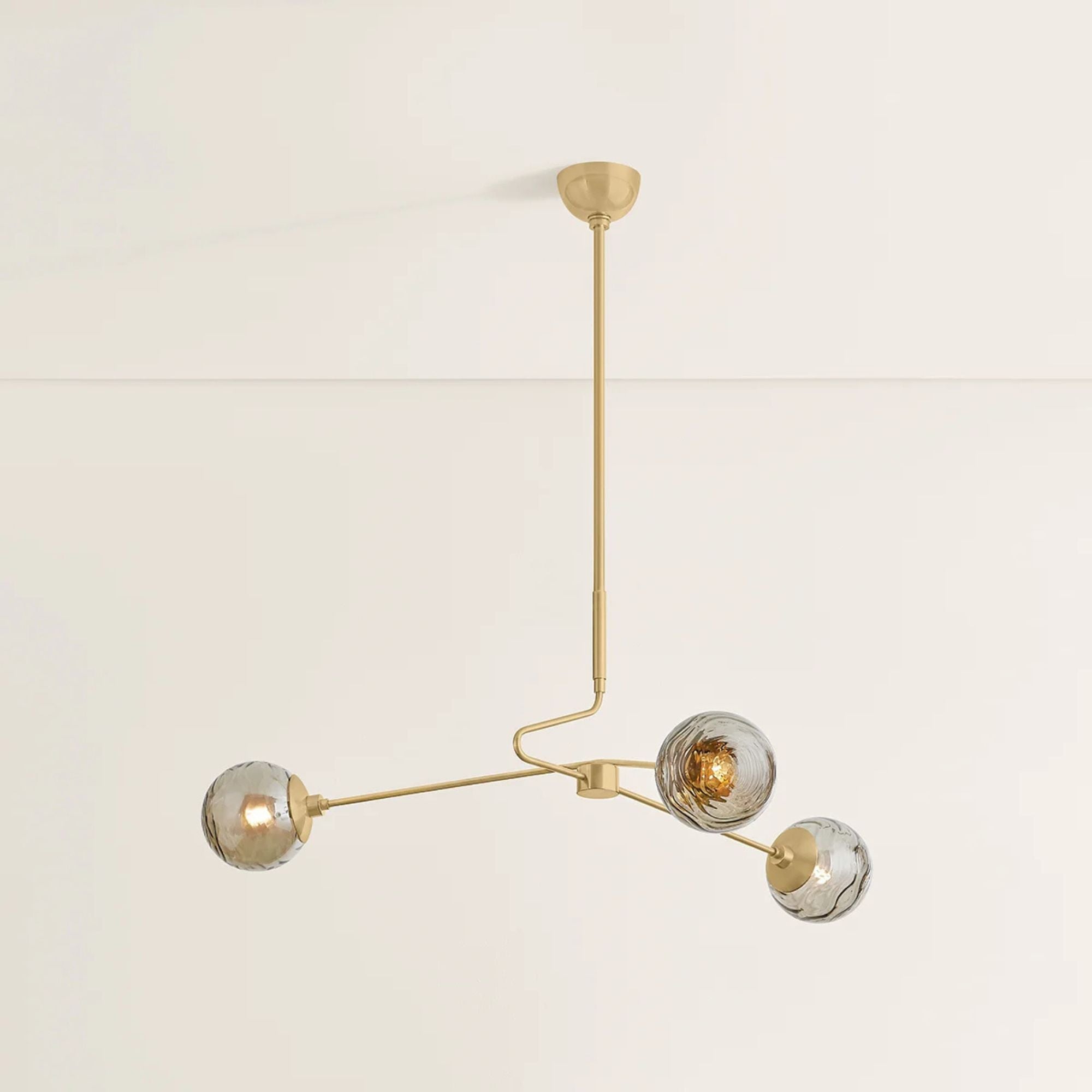Nyla 46" 3-Light Chandelier, Aged Brass Finish