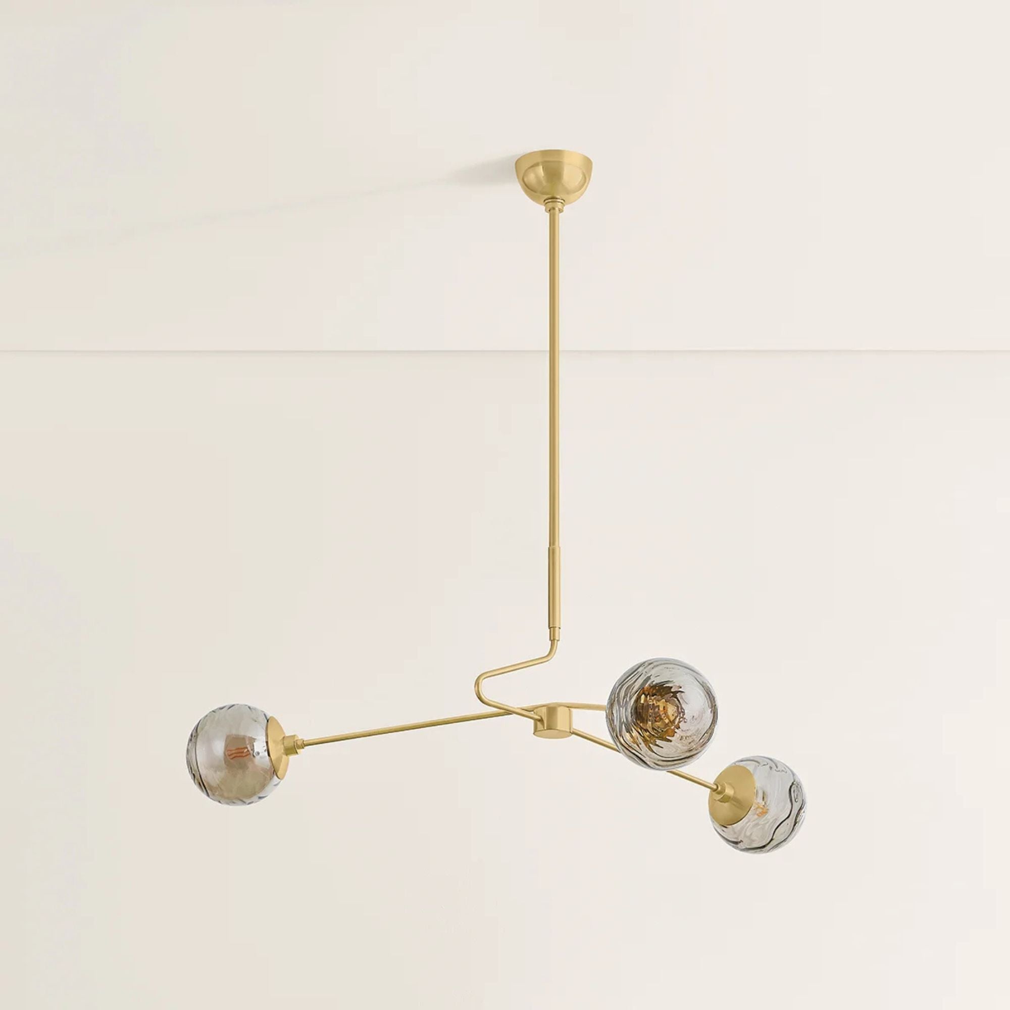Nyla 46" 3-Light Chandelier, Aged Brass Finish