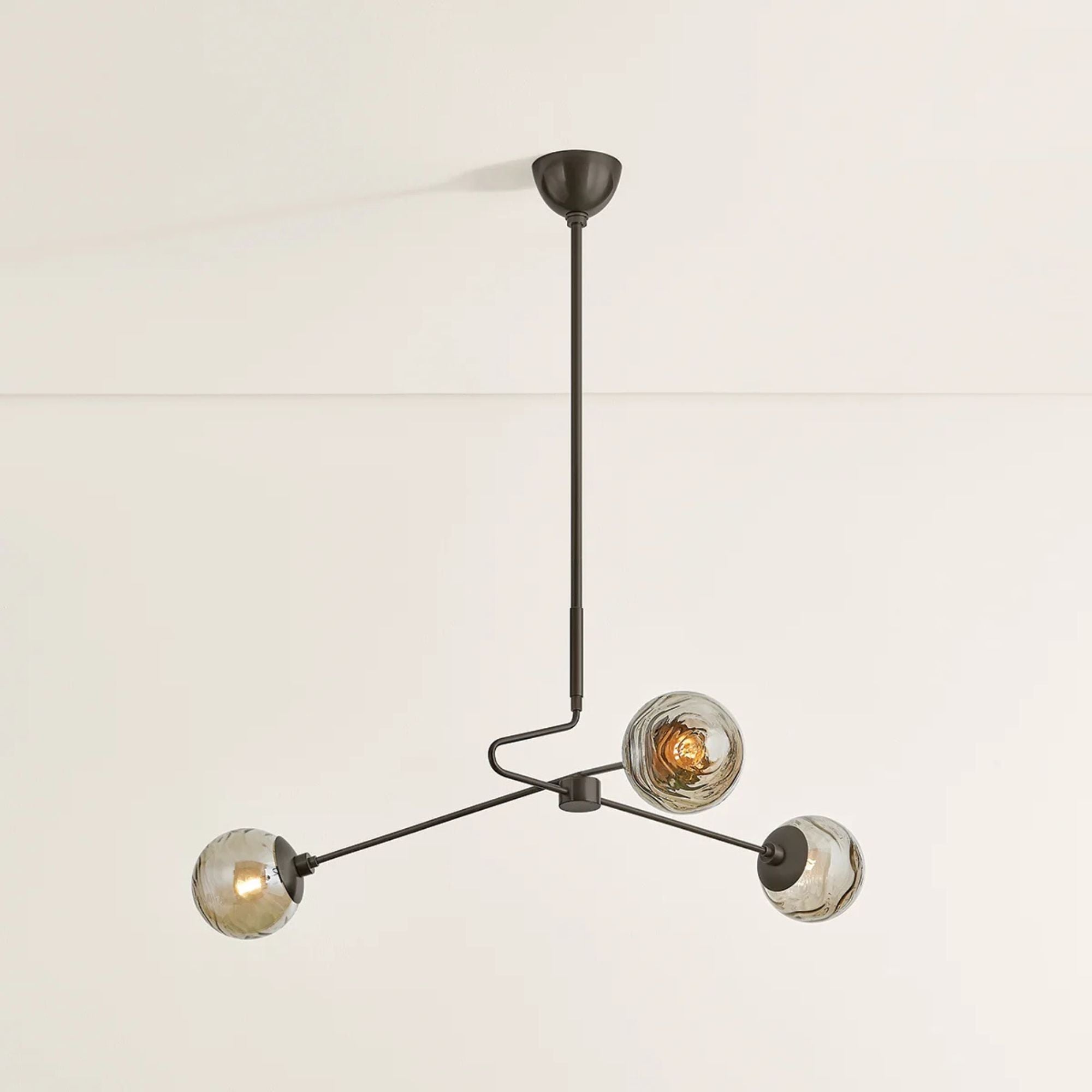 Nyla 46" 3-Light Chandelier, True Bronze Finish