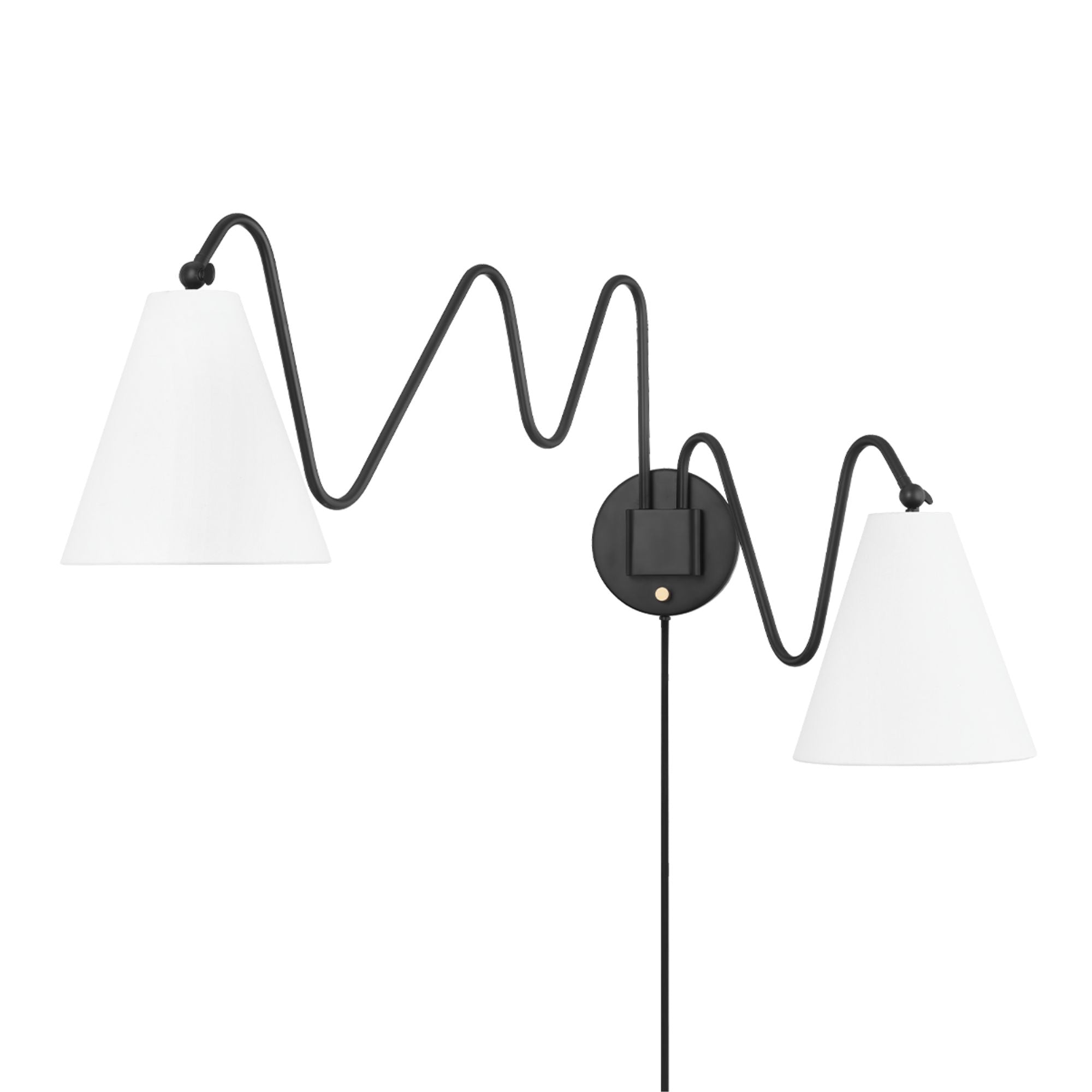 Onda 21" 2-Light Plug-in Sconce, Soft Black Finish