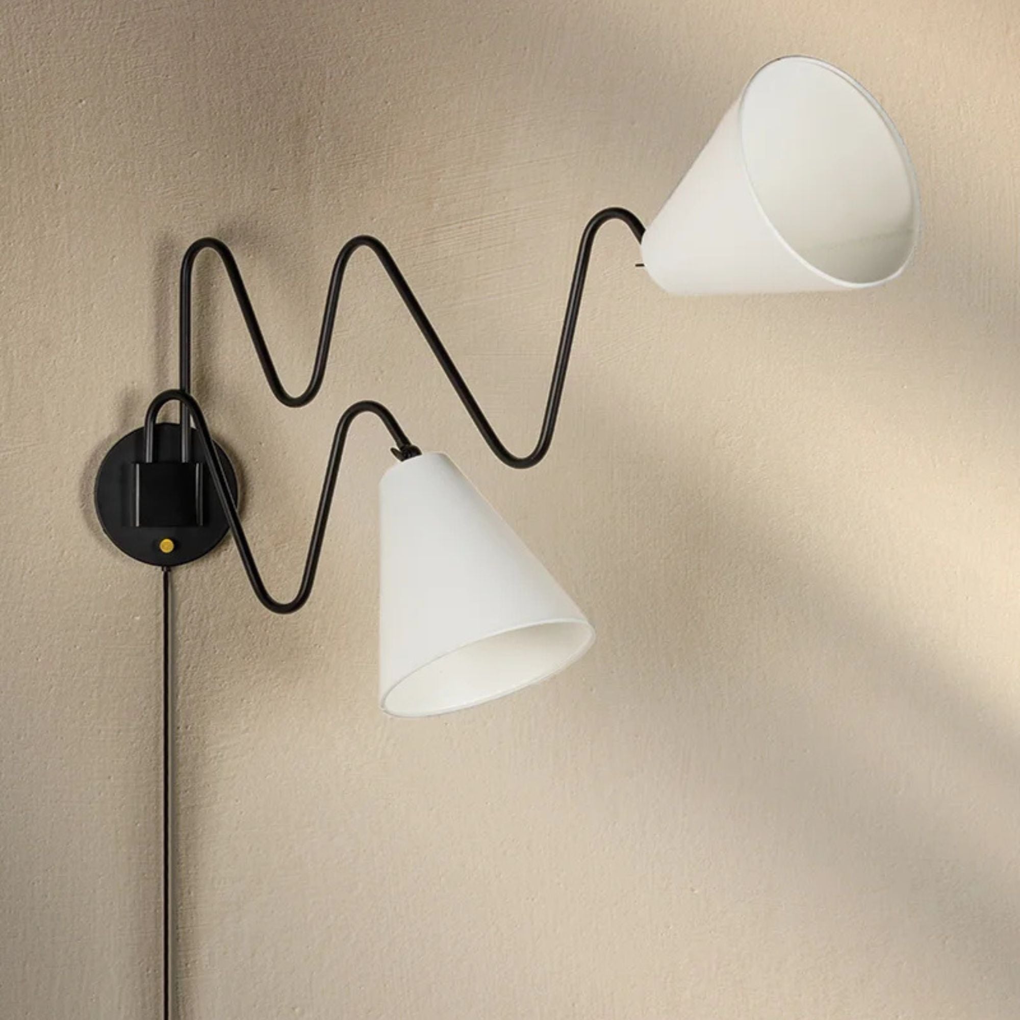 Onda 21" 2-Light Plug-in Sconce, Soft Black Finish
