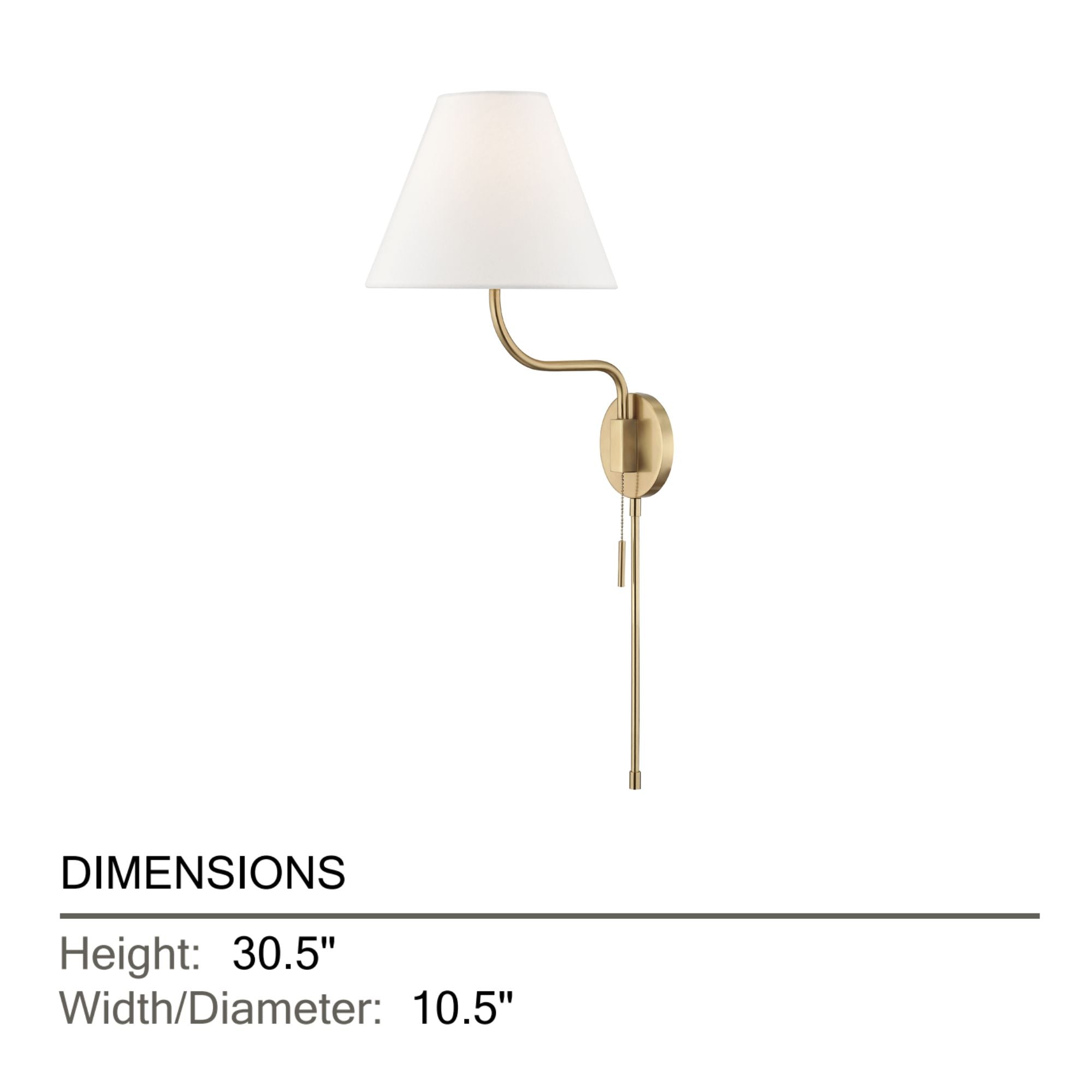 Patti 31" Plug-in Sconce, Aged Brass Finish