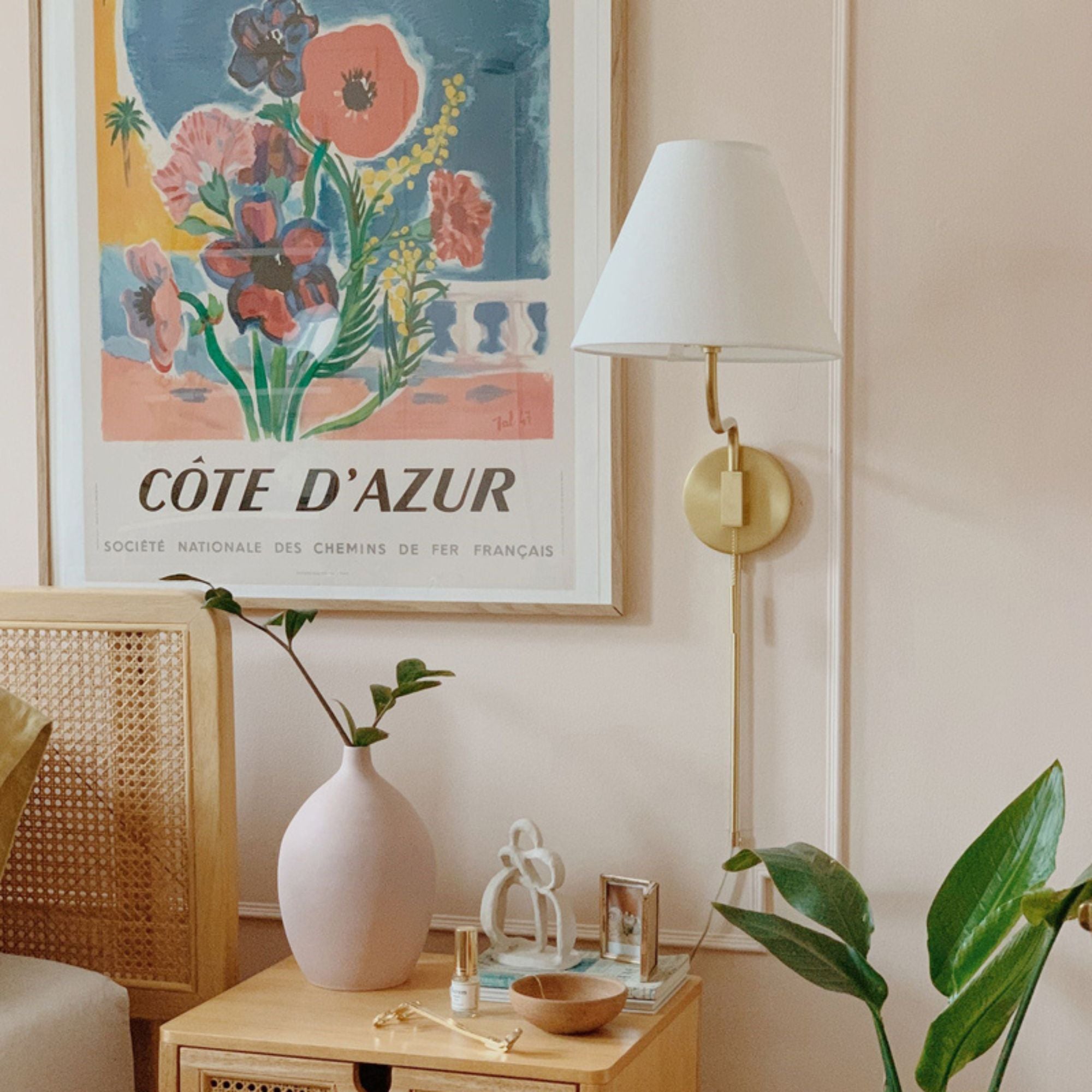 Patti 31" Plug-in Sconce, Aged Brass Finish