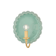 Mitzi Paulette 11.25 in. Wall Sconce, Aged Brass & Ceramic Moss Crackle